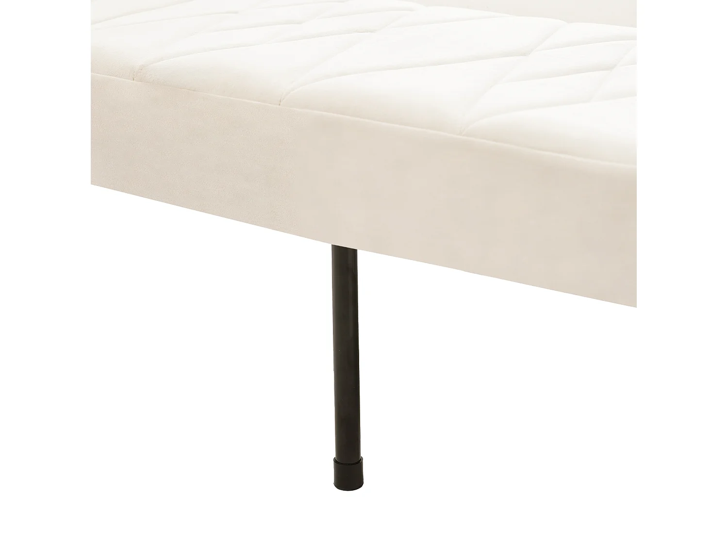 Sofá cama de terciopelo de 2 plazas - respaldo regulable con cojines suaves - patas de madera - beige