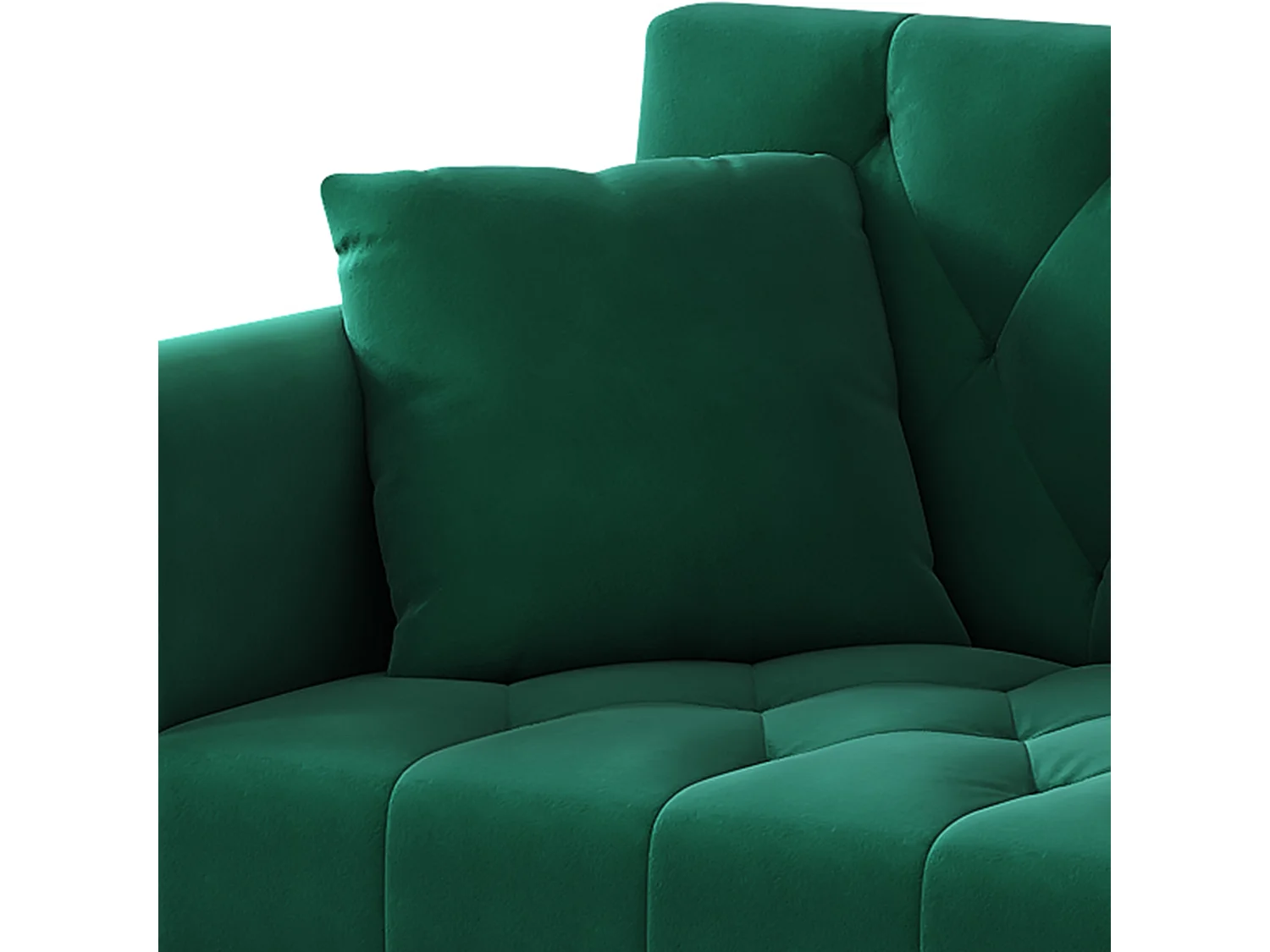 Slaapbank modern verstelbare rugleuning 3 standen fluweel metalen pootjes goud Groen (Zonder matras)