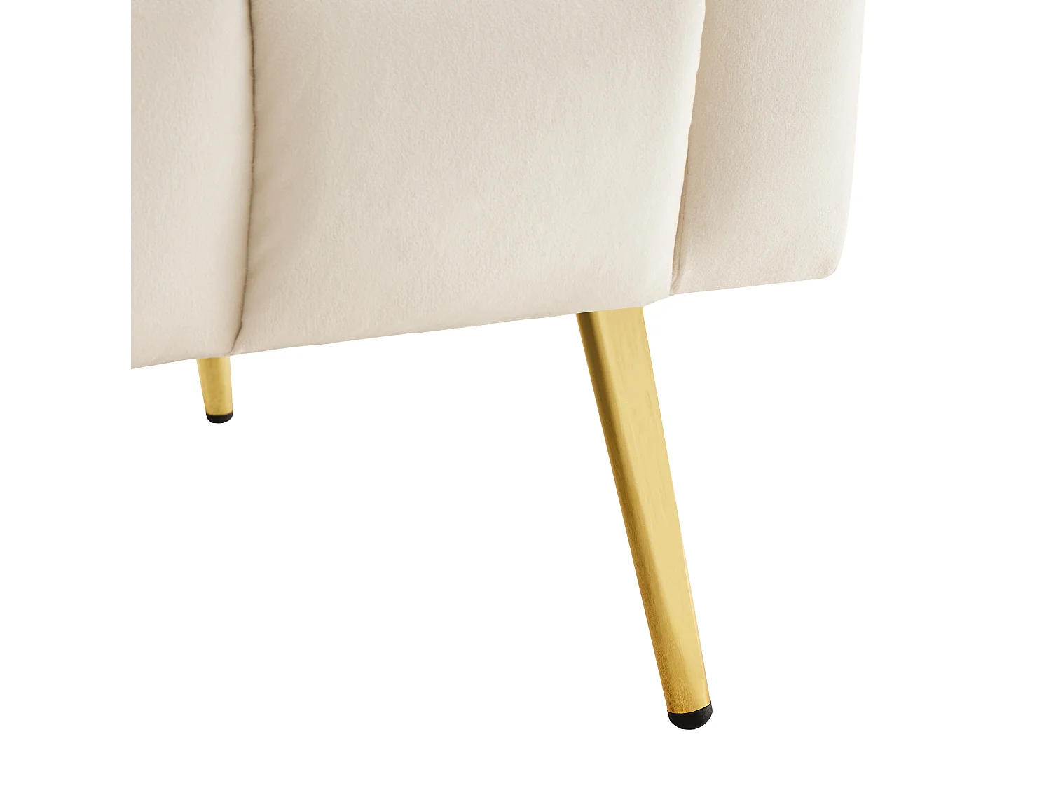 Canapé convertible avec fonction couchage en velours - pieds en métal - pour salon, chambre - beige