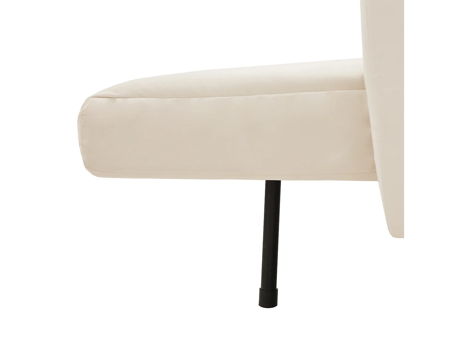 Canapé convertible 183x76x75 cm, dossier et accoudoirs réglables, pieds métalliques, velours beige