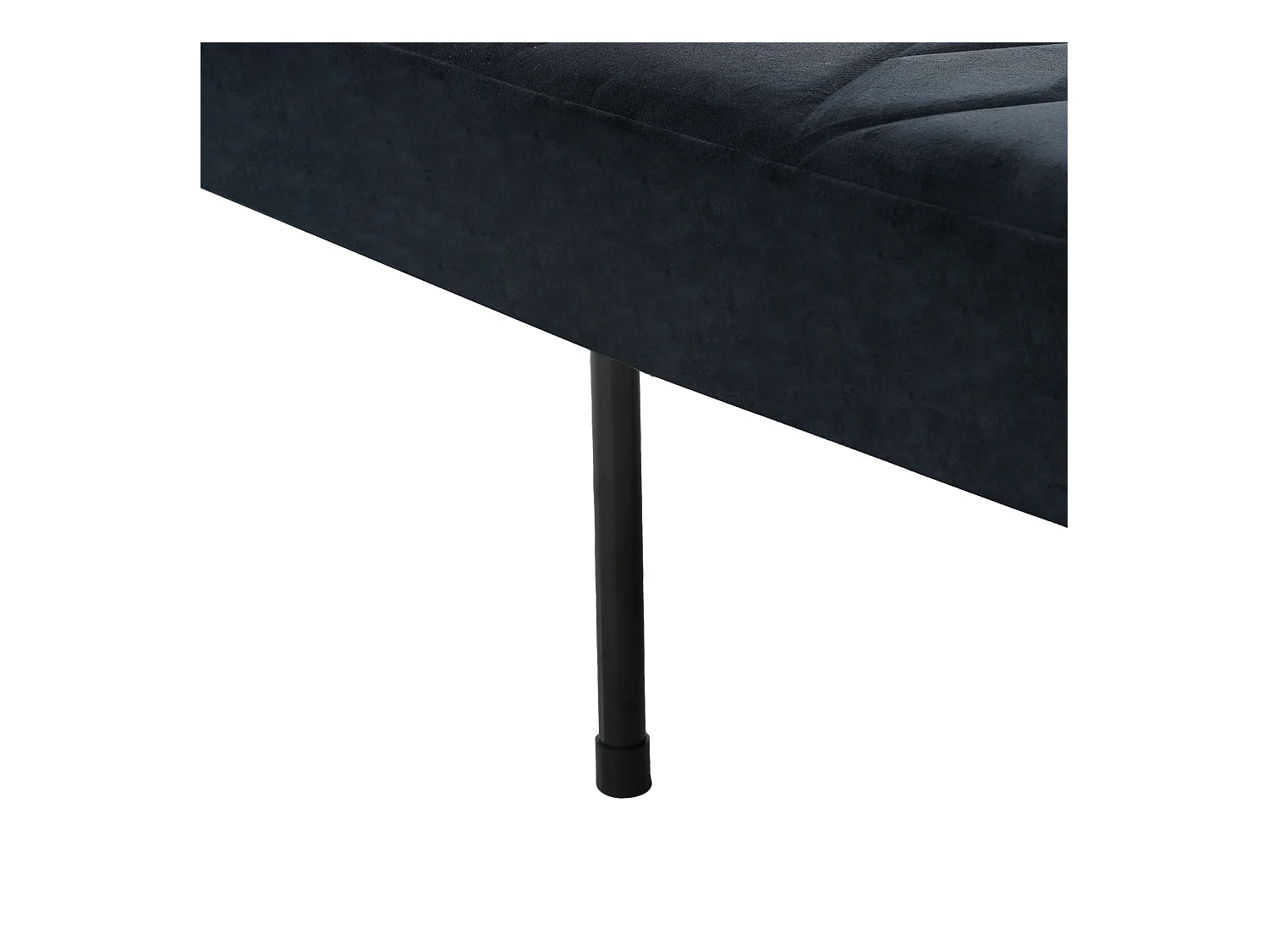 Canapé convertible 2 places en velours - dossier réglable avec coussins moelleux - pieds en bois - gris foncé