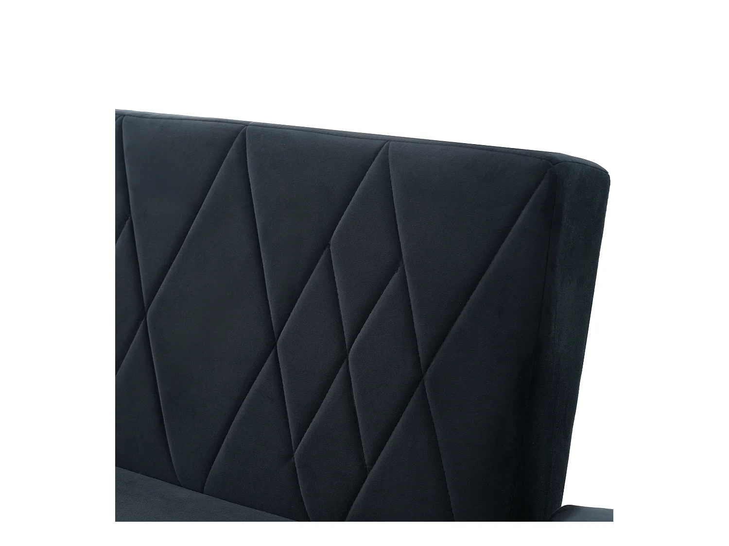 Canapé convertible 2 places en velours - dossier réglable avec coussins moelleux - pieds en bois - gris foncé