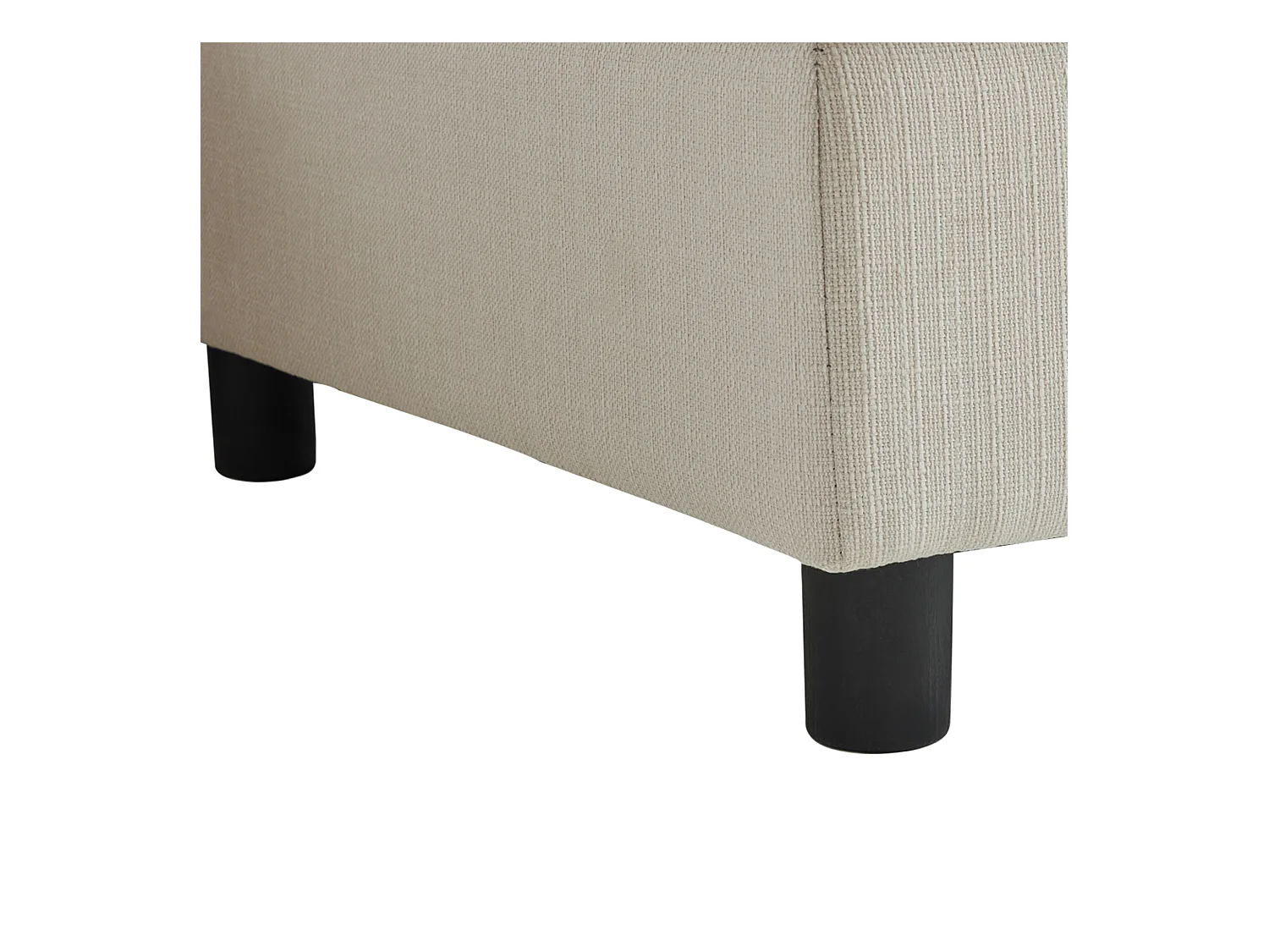 Canapé d'angle 3 places avec repose-pieds - tissu lin - meuble salon - canapé moderne-beige