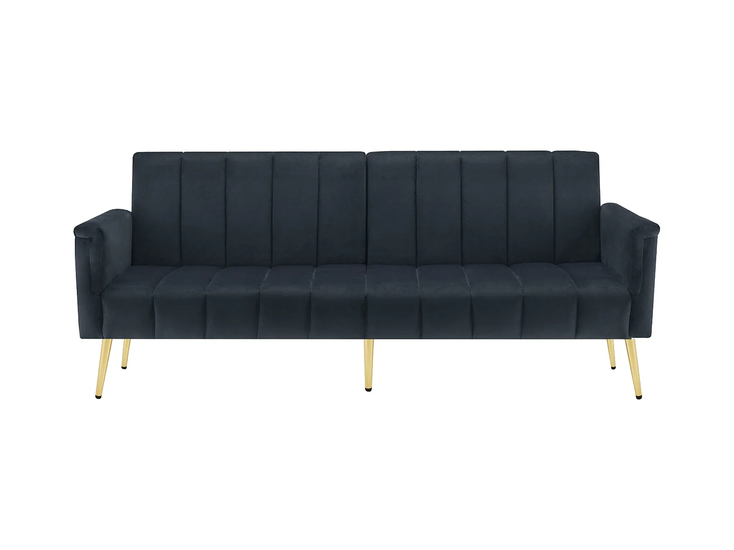 Canapé-lit pliable avec fonction couchage en velours - pieds en métal - pour salon, chambre - gris foncé