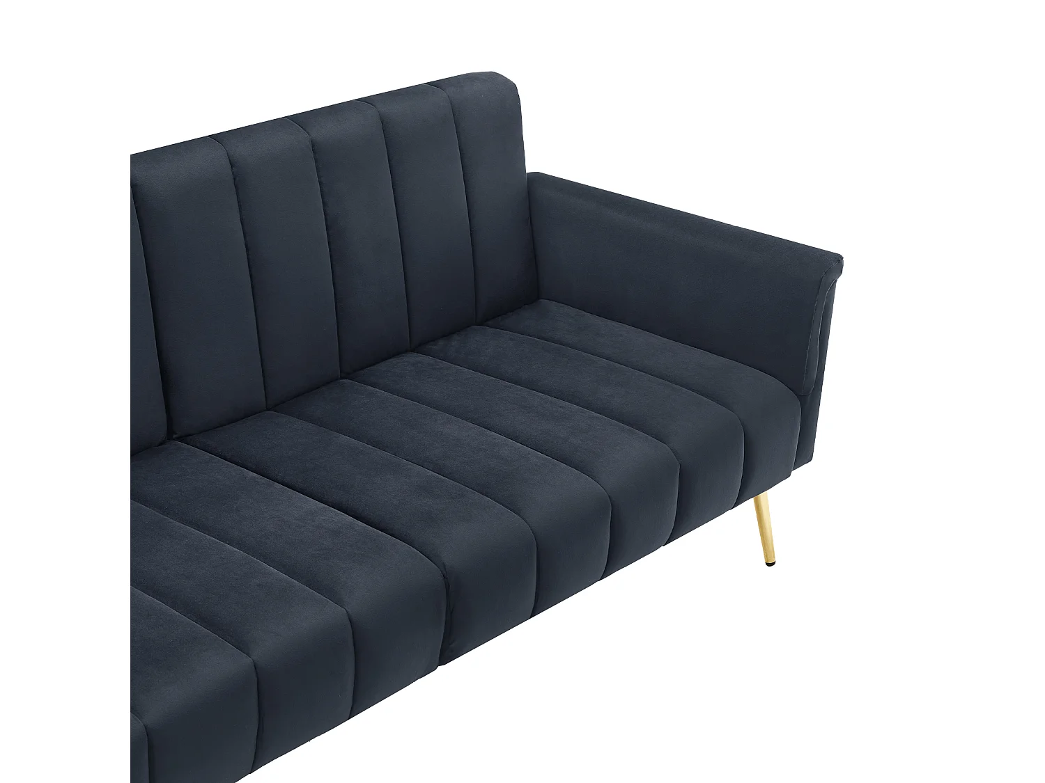 Canapé-lit pliable avec fonction couchage en velours - pieds en métal - pour salon, chambre - gris foncé