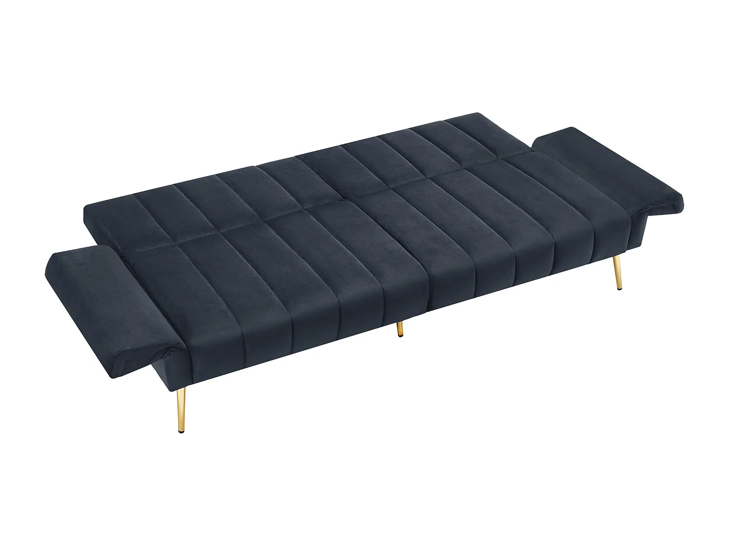 Canapé-lit pliable avec fonction couchage en velours - pieds en métal - pour salon, chambre - gris foncé