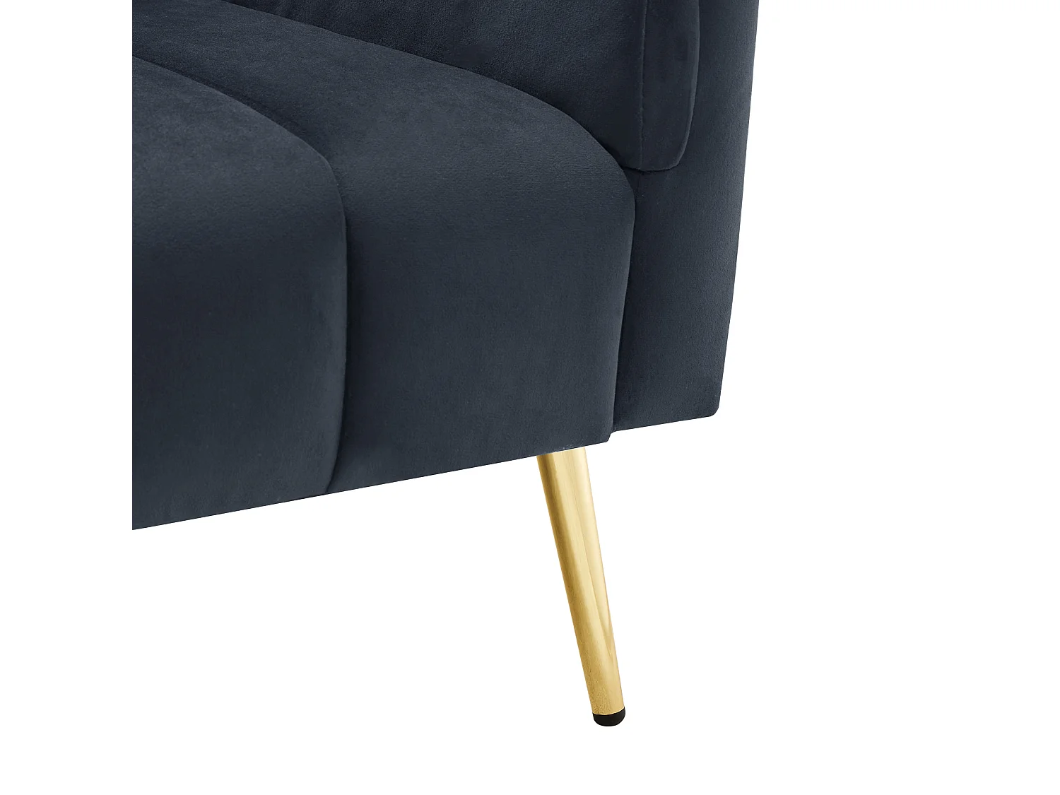 Canapé convertible 183x76x75 cm, dossier et accoudoirs réglables, pieds métalliques, velours noir