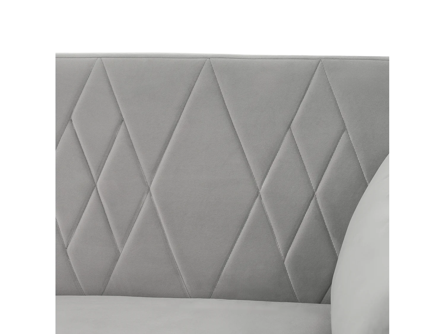 Canapé convertible 2 places en velours - dossier réglable avec coussins moelleux - pieds en bois - gris clair