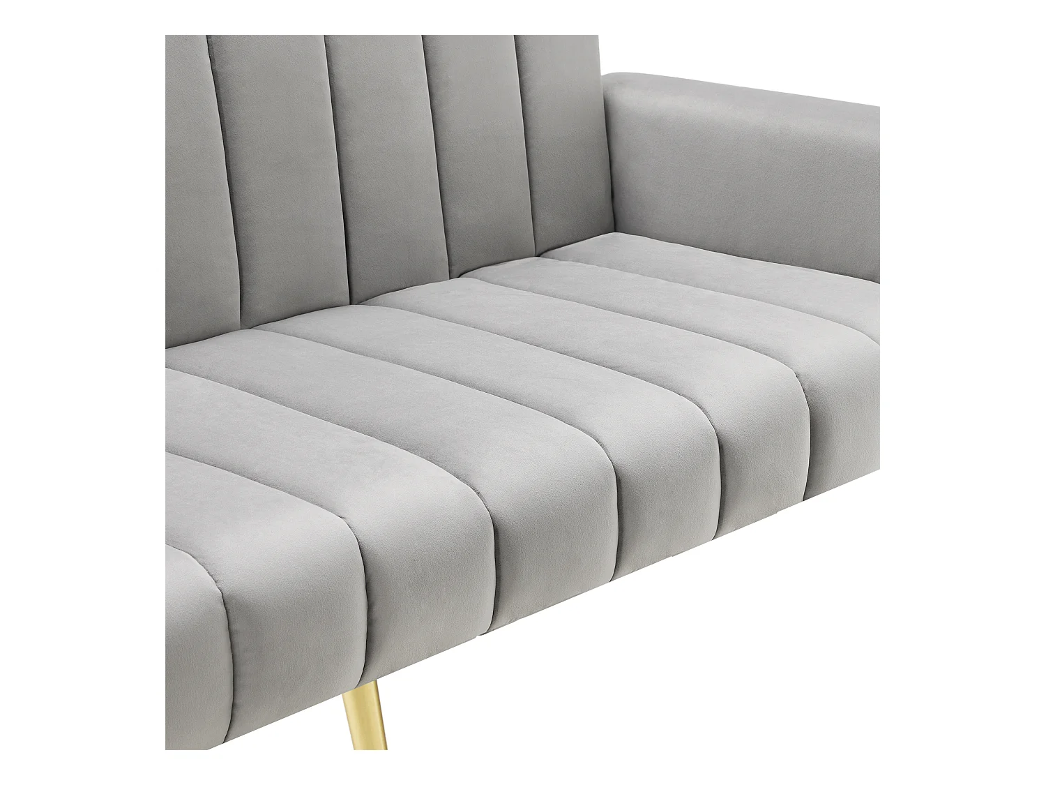 Canapé-lit pliable avec fonction couchage en velours - pieds en métal - pour salon, chambre - gris