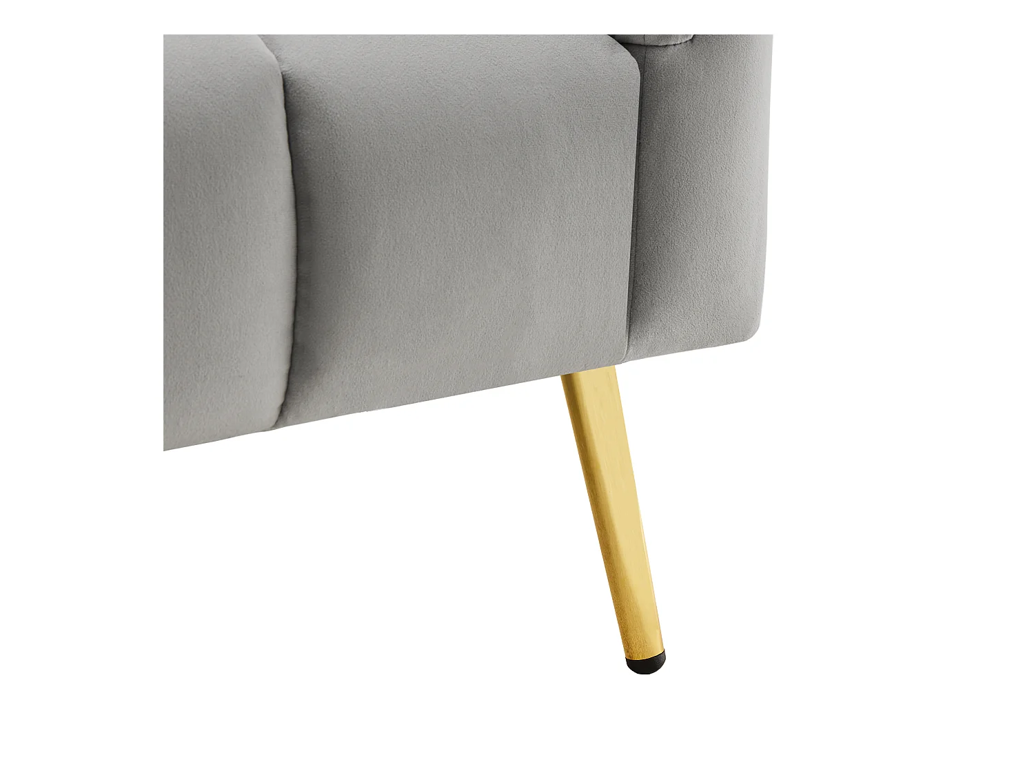 Canapé-lit pliable avec fonction couchage en velours - pieds en métal - pour salon, chambre - gris