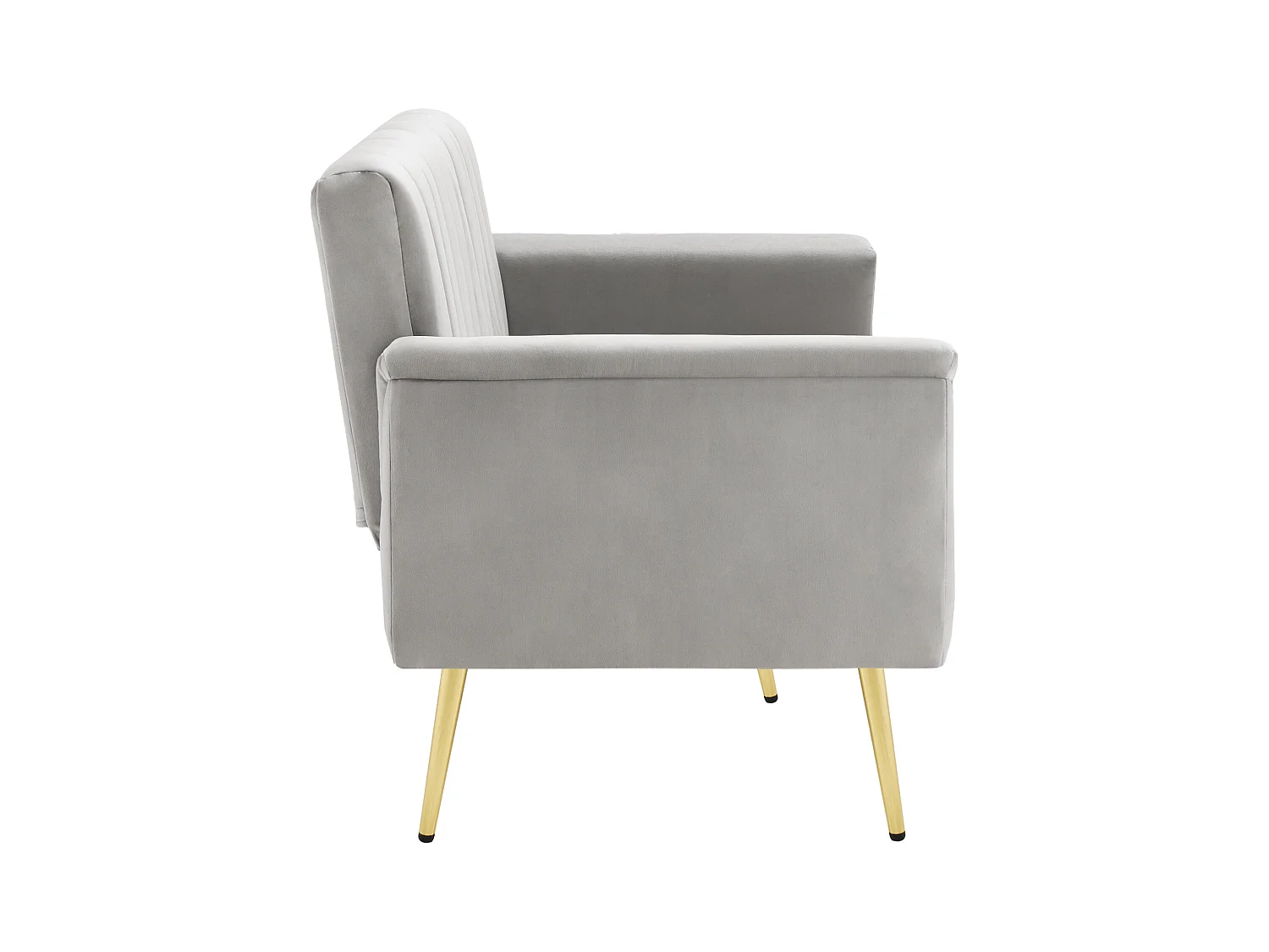 Canapé-lit pliable avec fonction couchage en velours - pieds en métal - pour salon, chambre - gris