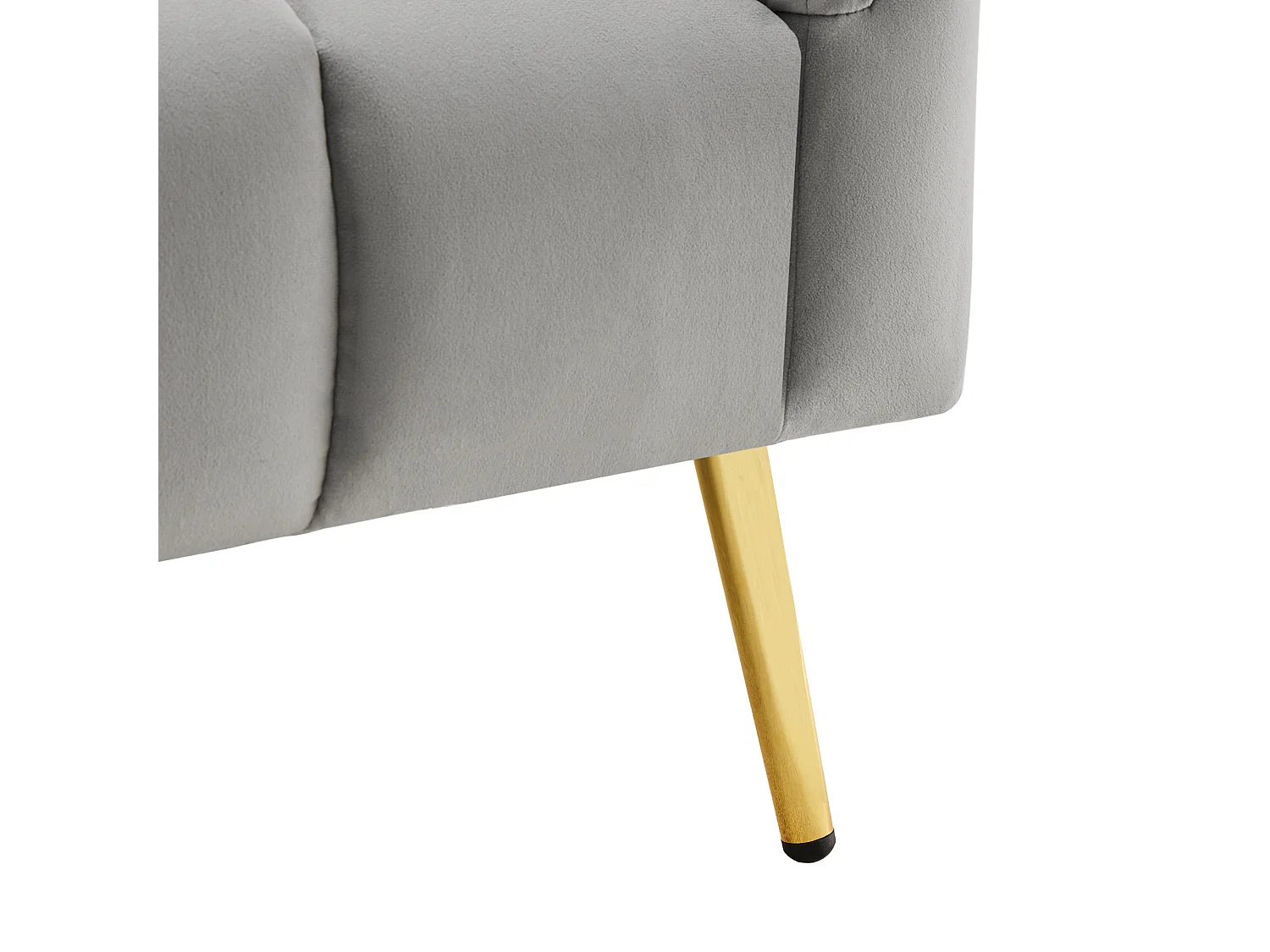 Canapé convertible 183x76x75 cm, dossiers et accoudoirs réglables, pieds métalliques, velours gris