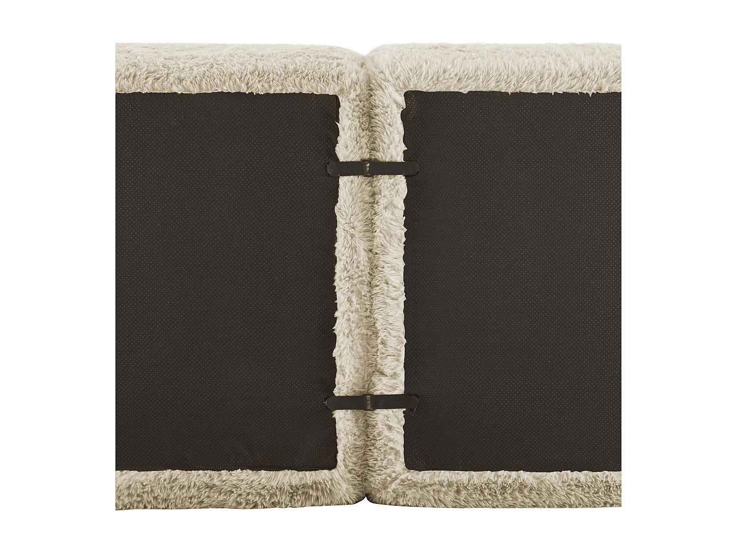 Divano 2 posti modulare stile minimal adattabile con pouf collegabile e base antiscivolo, tessuto in peluche khaki chiaro