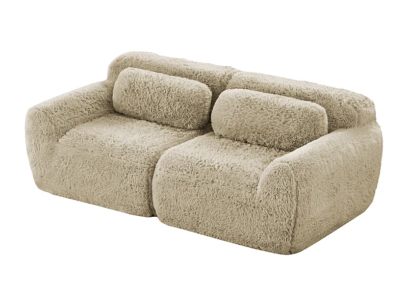 Bank modulair comfortabel wolkenachtig pluche voor woonkamer Light Khaki
