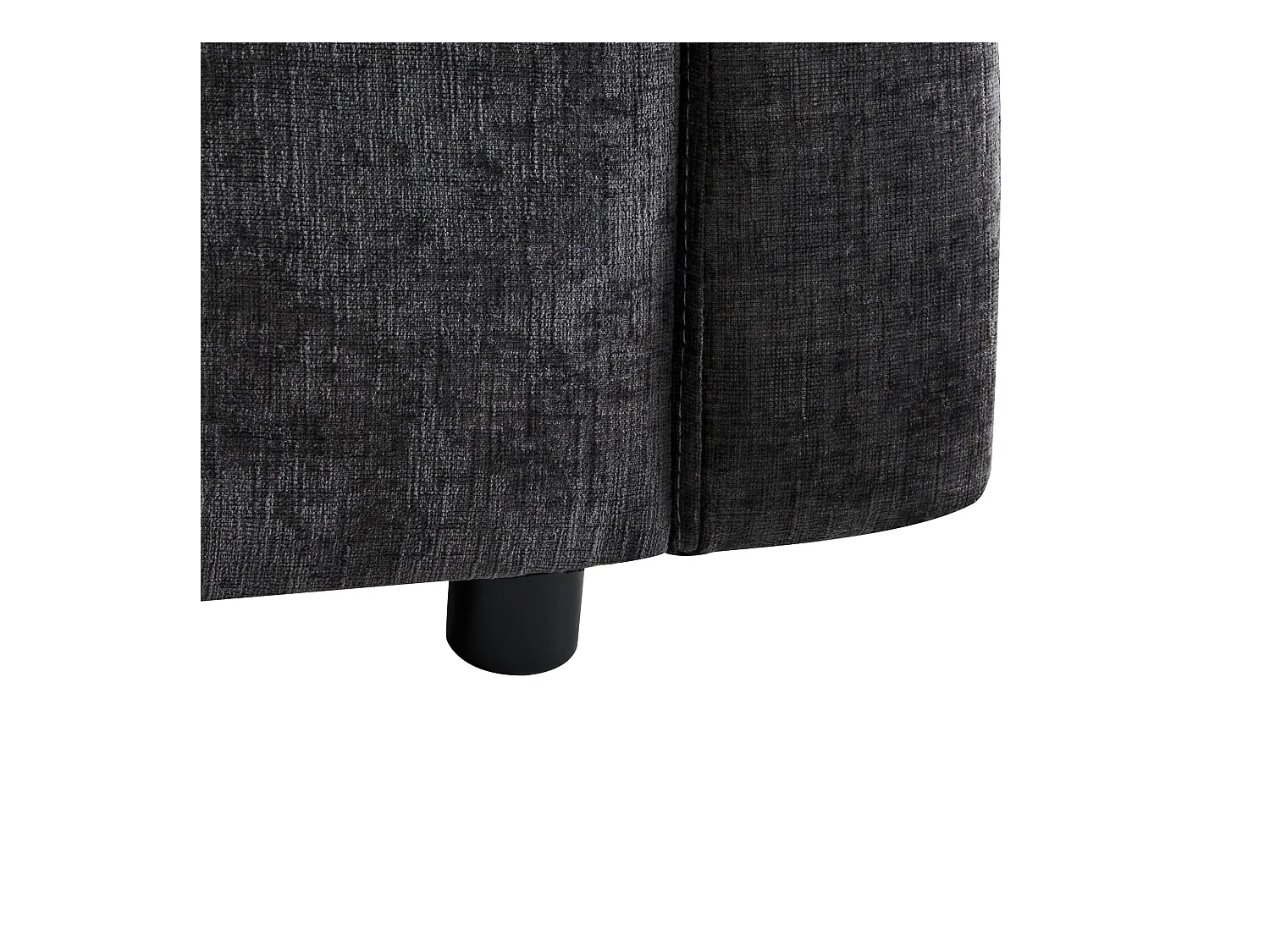 Sofá esquinero de 4 plazas con cojines - Sofá de chenilla con reposapiés - Diseño moderno - Gris