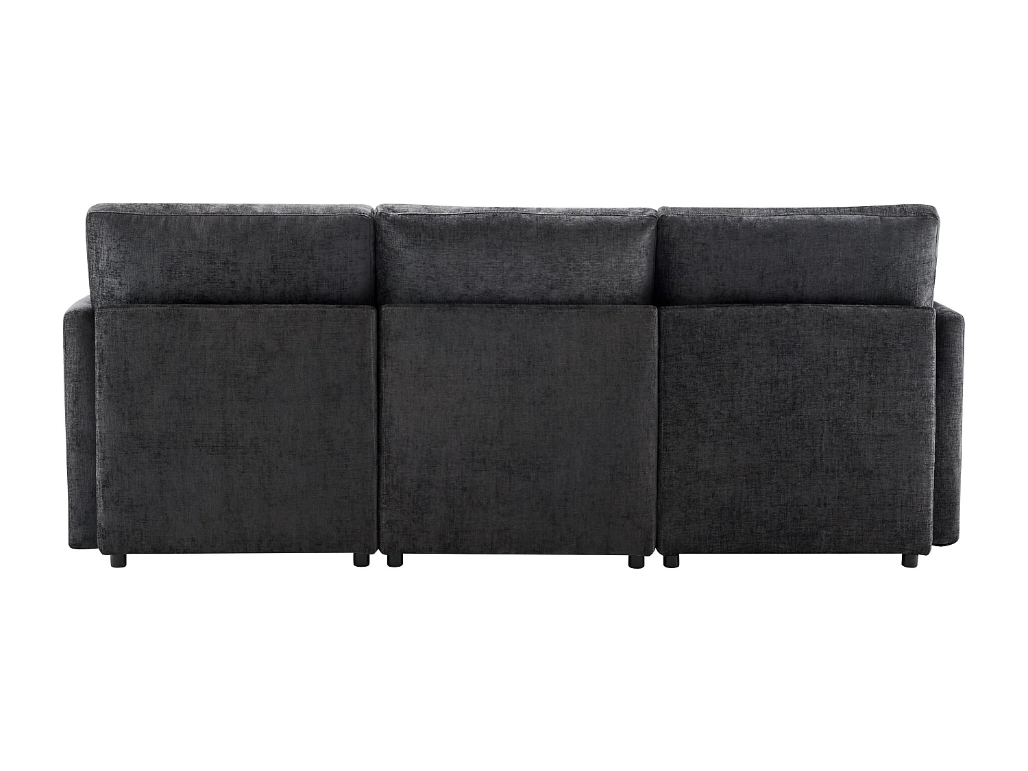 Canapé d'angle 4 places avec coussins - canapé en chenille avec repose-pieds - design moderne - gris