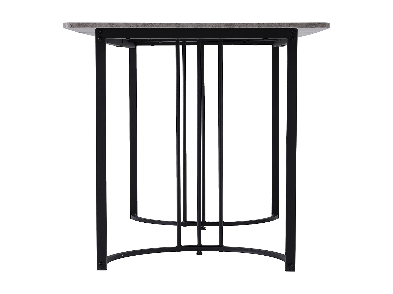 Table à manger rectangulaire 140x80 cm pour 6 places - pieds réglables - métal et bois - gris moderne