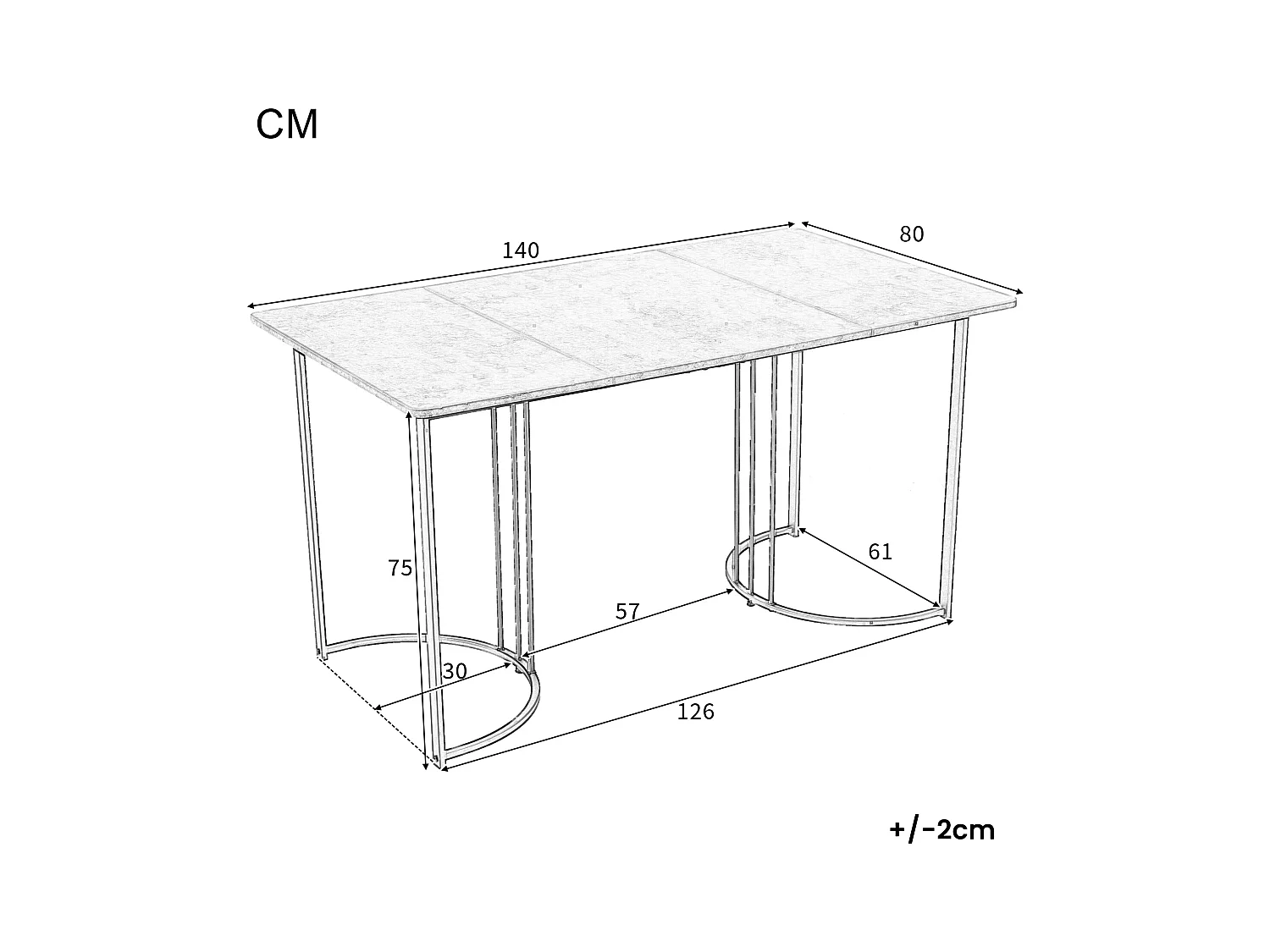 Table à Manger Rectangulaire 140x80 cm pour 6 Places - Pieds Réglables - Métal et Bois - Gris Moderne