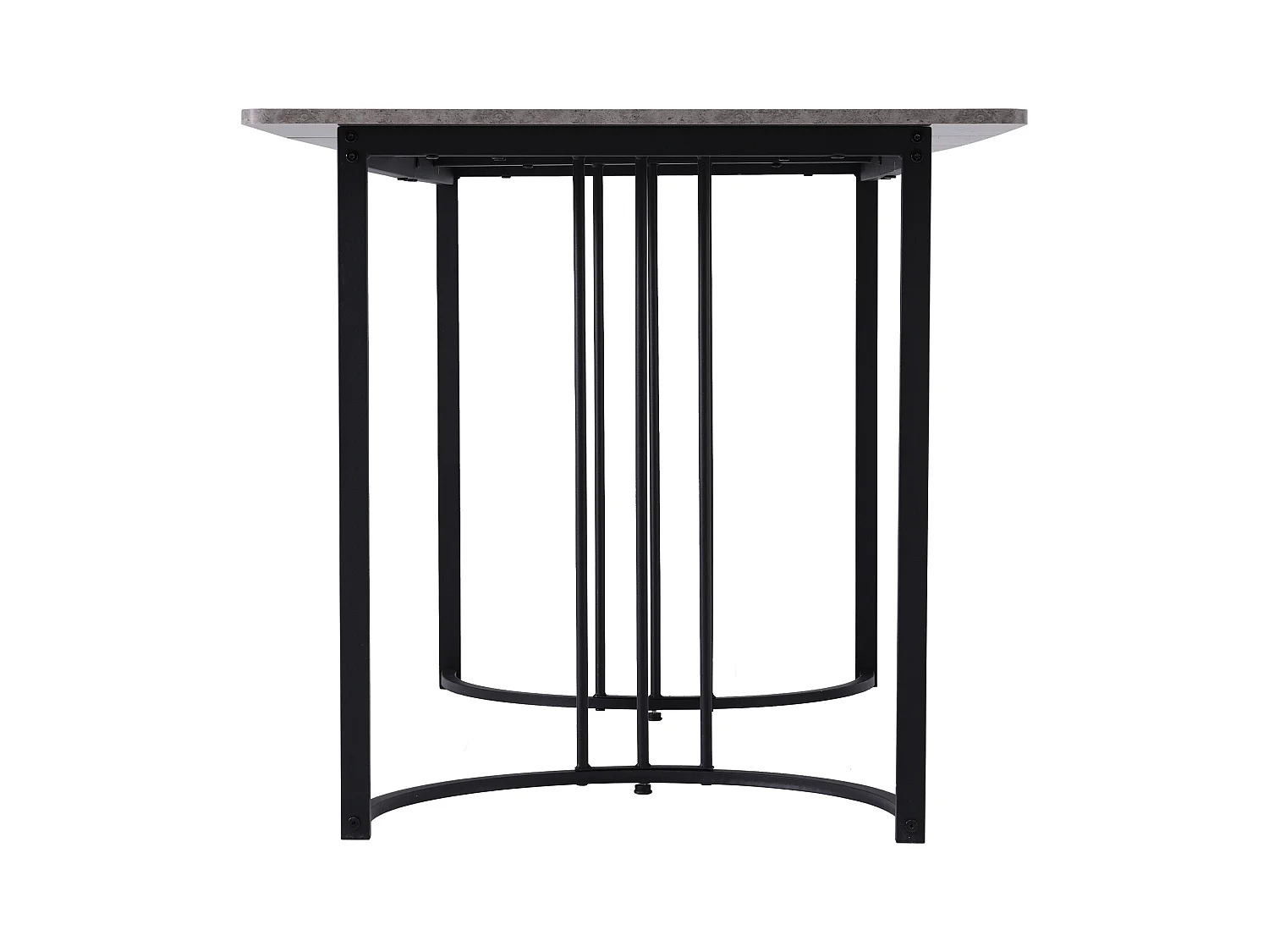 Table à Manger Rectangulaire 140x80 cm pour 6 Places - Pieds Réglables - Métal et Bois - Gris Moderne