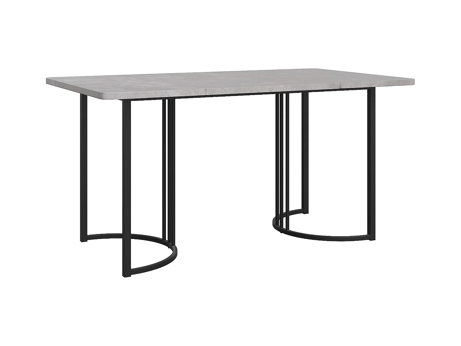 Table à Manger Rectangulaire 140x80 cm pour 6 Places - Pieds Réglables - Métal et Bois - Gris Moderne