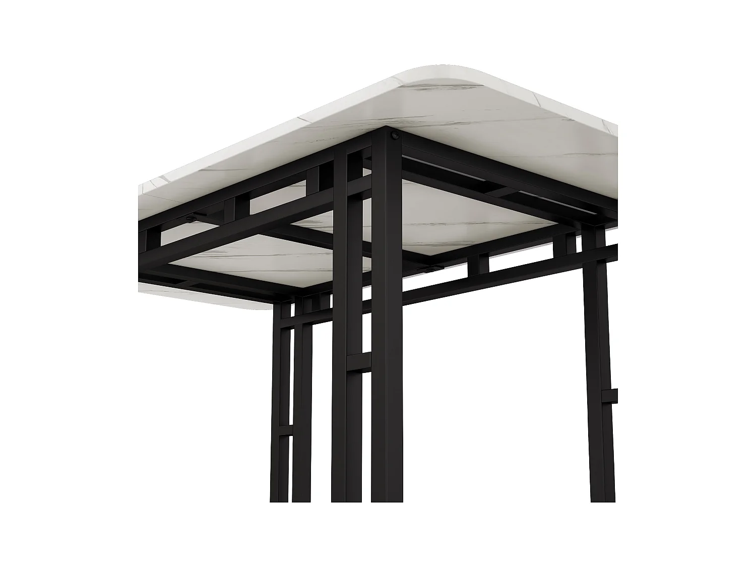 Table à manger 120x70 cm moderne luxueuse pour 6 places - cadre en métal robuste - bois - noir