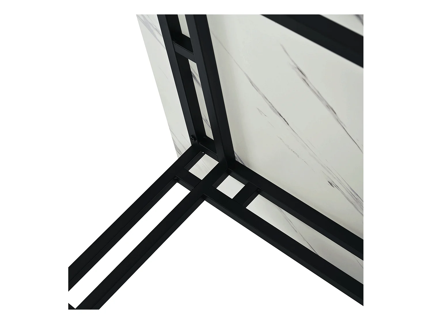 Table à manger 120x70 cm moderne luxueuse pour 6 places - cadre en métal robuste - bois - noir