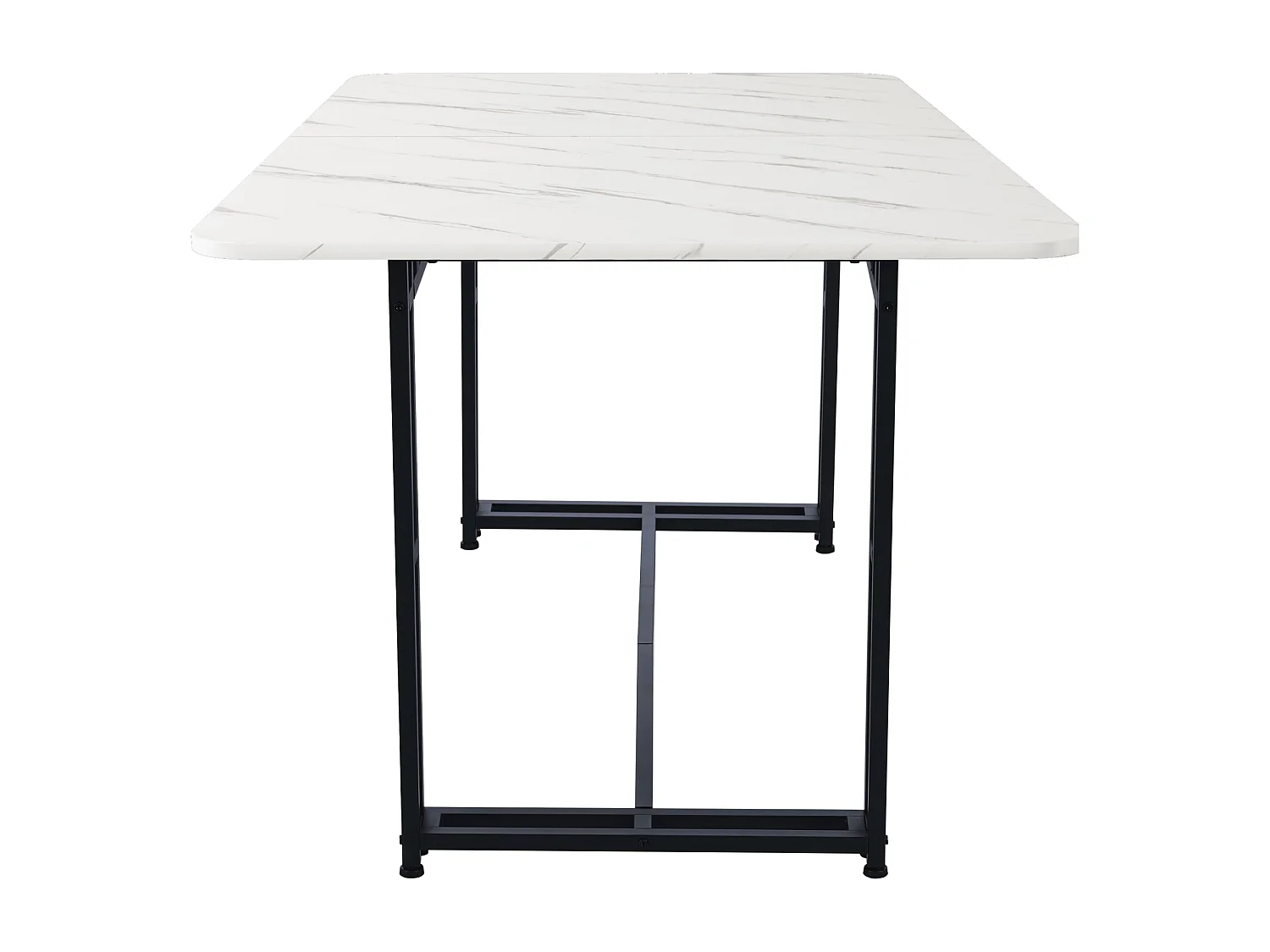 Table à Manger 140x80 cm moderne luxueuse pour 6 Places - Cadre en Métal Robuste - Bois - Noir