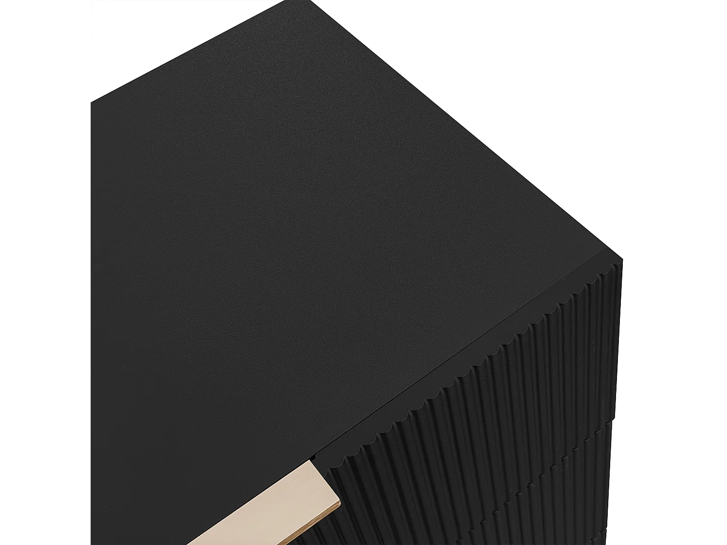 Ladekast met 6 zwarte laden, houten opbergmeubel voor slaapkamer en woonkamer - metalen handgrepen en poten 120x40x77 cm