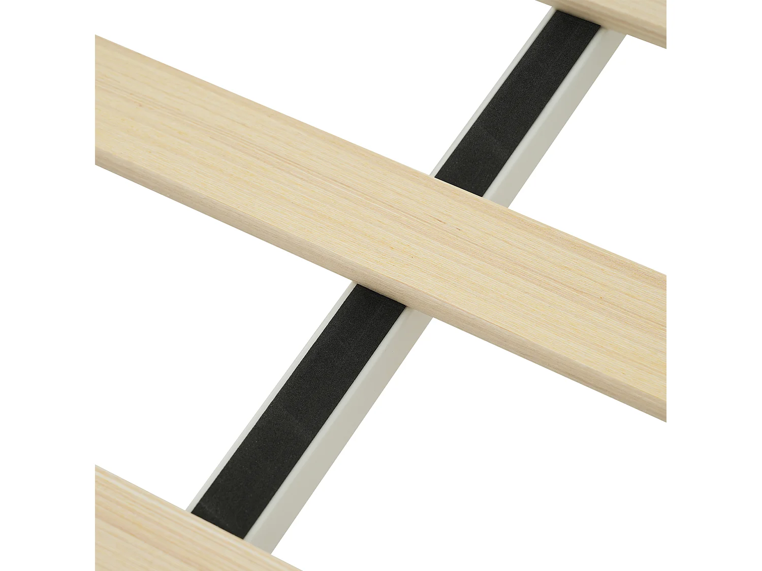 Lit adulte 140x200cm avec sommier - tête de lit rangement LED et dossier rembourré - bois- chêne clair (sans matelas)