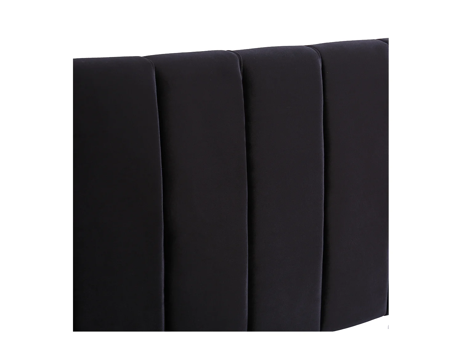 Tweepersoonsbed voor volwassenen 160x200 cm met lattenbodem en 2 opberglades - gewatteerd hoofdeinde - fluweel - zwart (zonder matras)