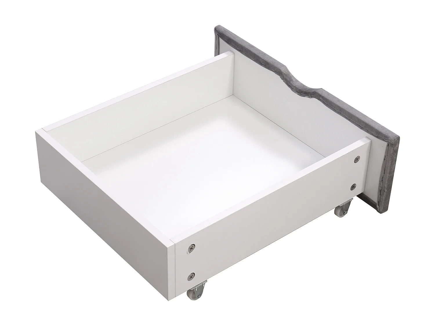 Volwassen bed 140x200 cm met lattenbodem - tweepersoonsbed met 4 opberglades - hout - fluweelgrijs (zonder matras)