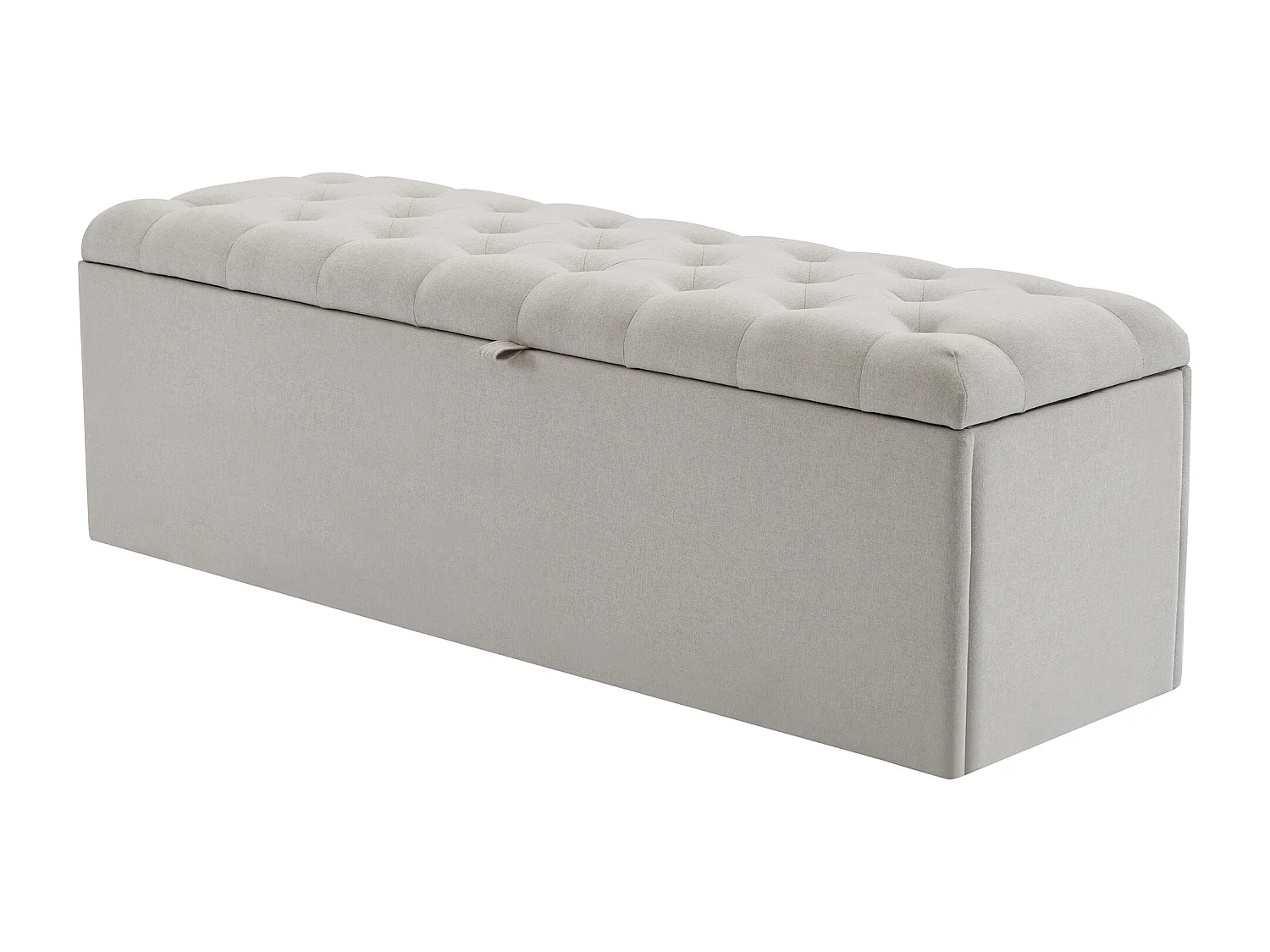 Banc coffre 141 x 41.5 x 47 cm de lit banc rembourré avec rangement - cadre en bois - lin gris clair