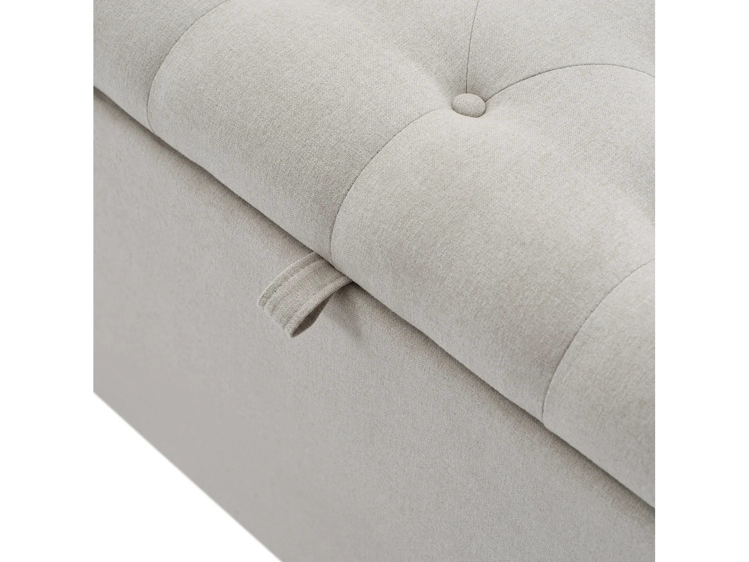 Banc coffre 141 x 41.5 x 47 cm de lit banc rembourré avec rangement - cadre en bois - lin gris clair