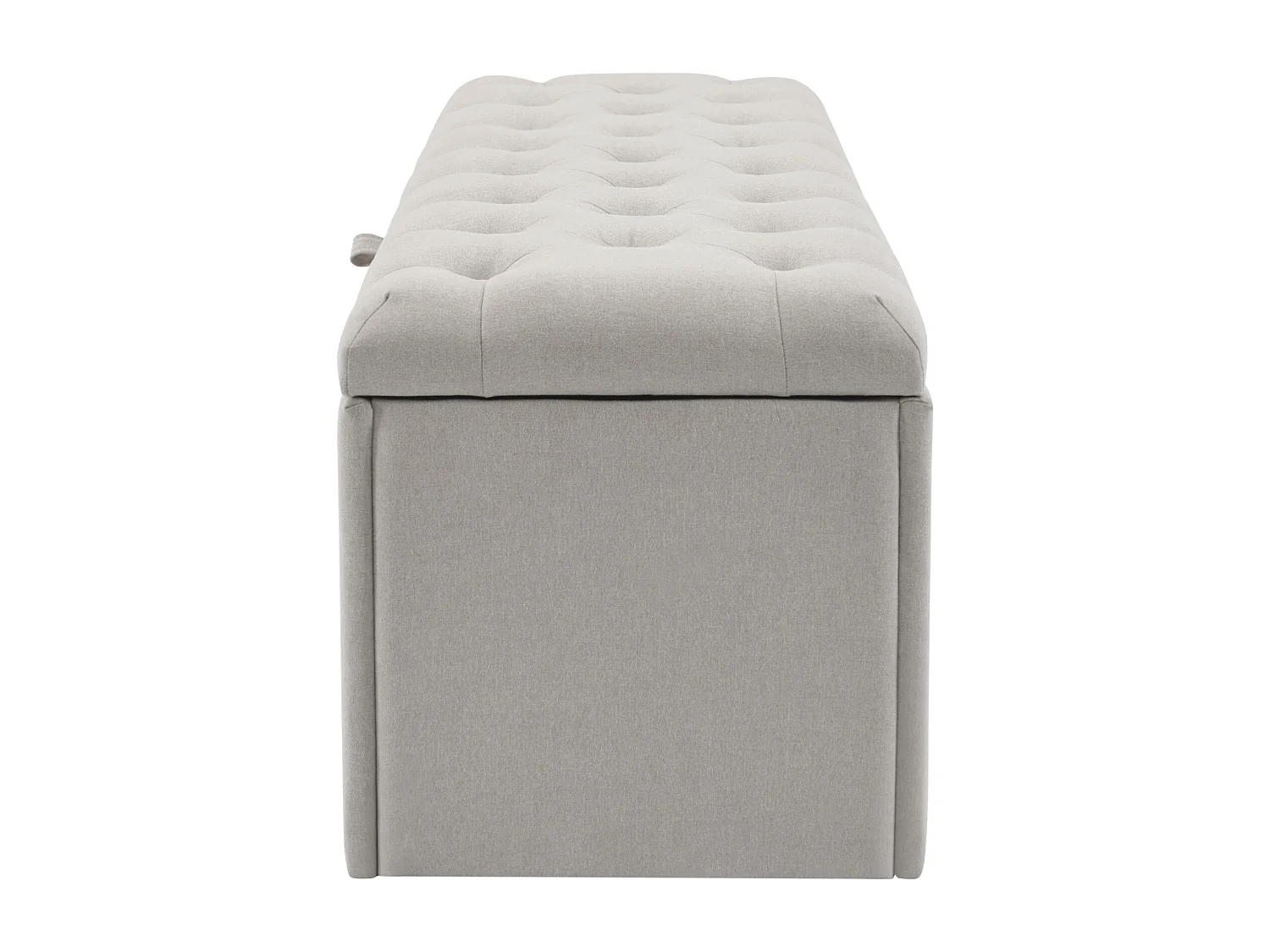 Banc coffre 141 x 41.5 x 47 cm de lit banc rembourré avec rangement - cadre en bois - lin gris clair