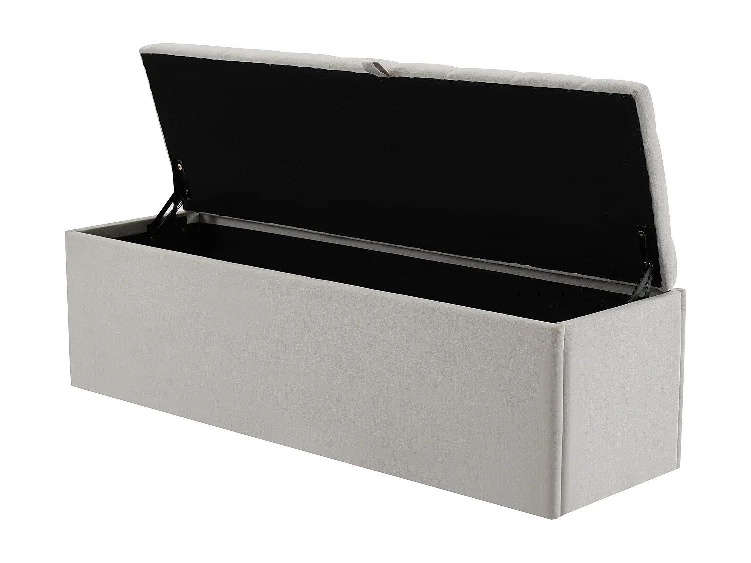 Banc coffre 141x41.5x47 cm, grande capacité de rangement, installation facile, lin, gris clair