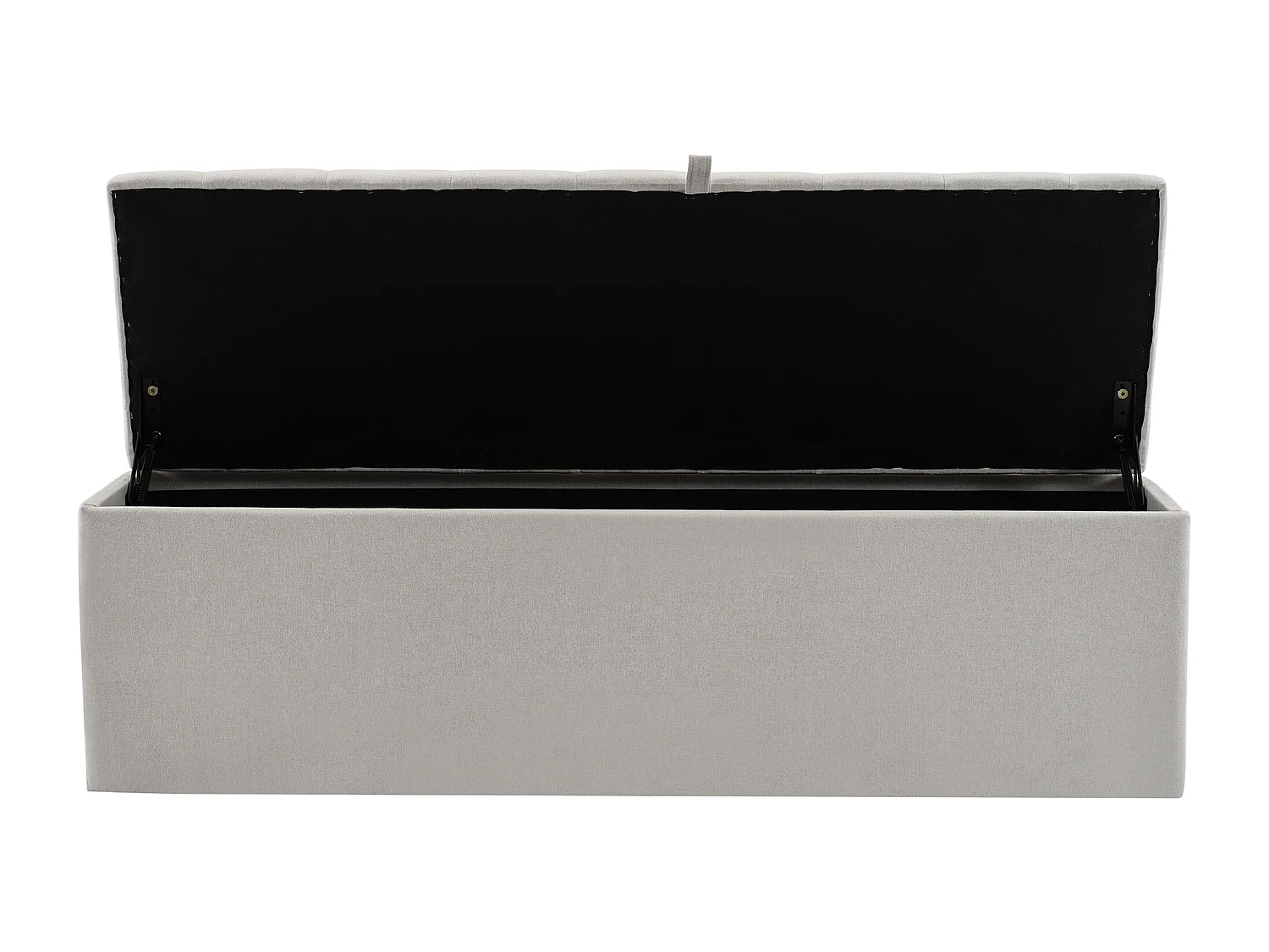 Banc coffre 141x41.5x47 cm, grande capacité de rangement, installation facile, lin, gris clair