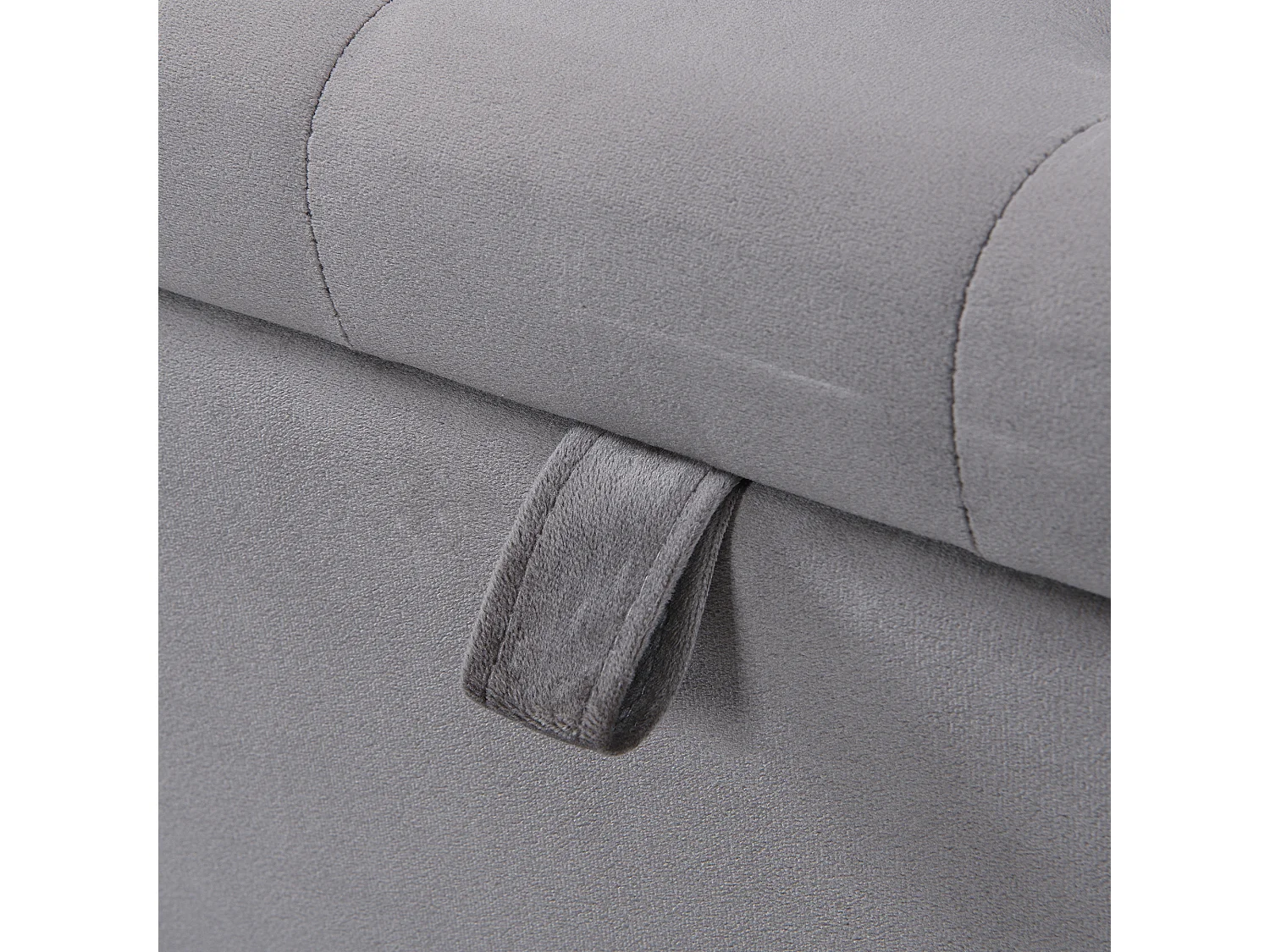 Banc coffre 138x41x42 cm de lit banc rembourré avec rangement - cadre en bois - velours - gris