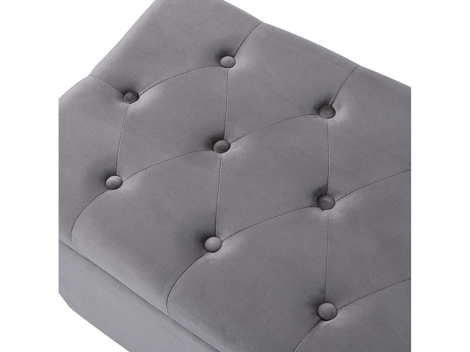 Banc coffre 138x41x42 cm de lit banc rembourré avec rangement - cadre en bois - velours - gris