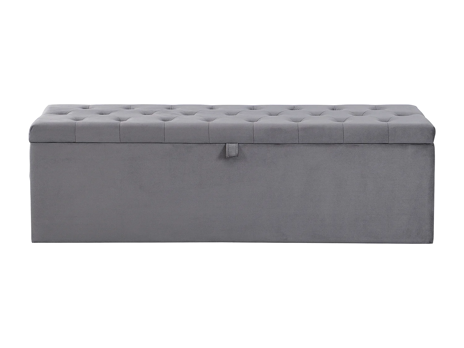Banc coffre 138x41x42 cm de lit banc rembourré avec rangement - cadre en bois - velours - gris