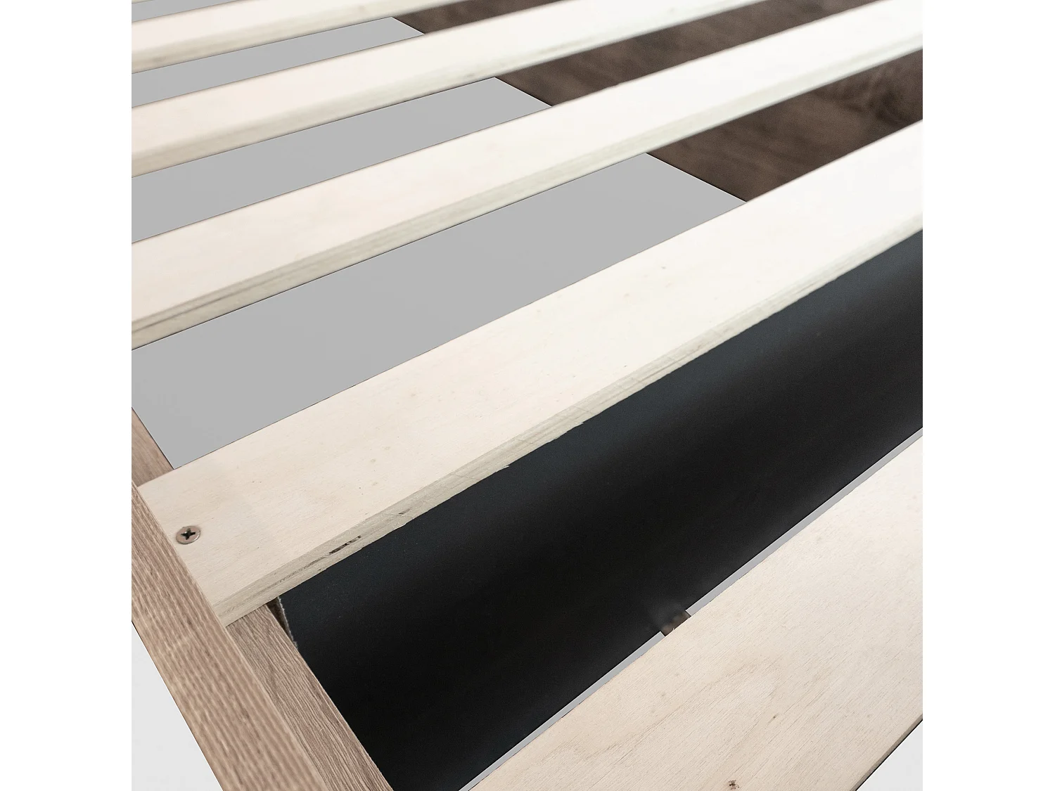 Lit adulte 160x200 cm avec sommier - 2 tables de chevet - cadre de lit en bois - couleur bois (sans matelas)