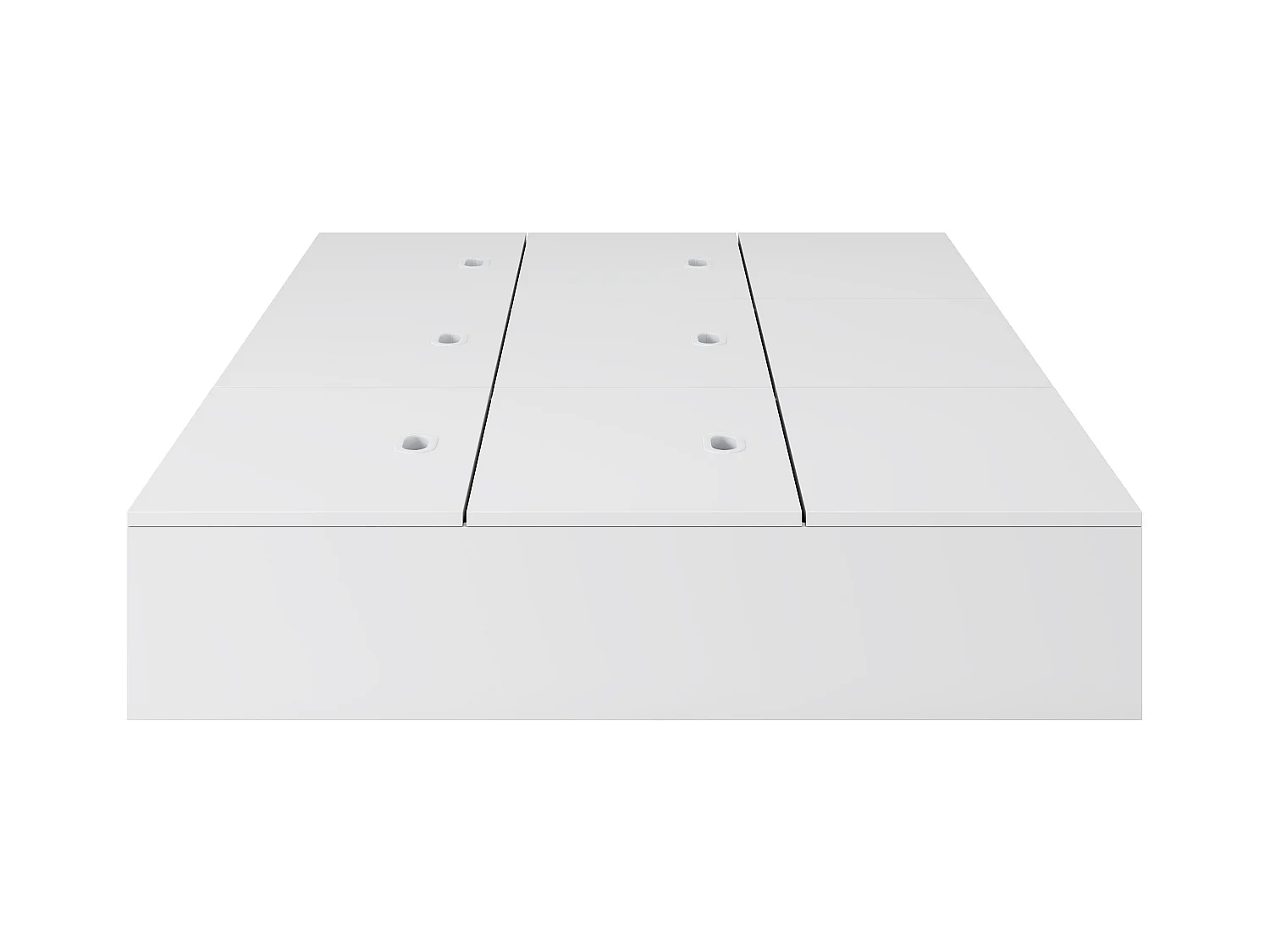 Lit adulte 140x200 cm - 3 tiroirs et coffre de rangement - en bois - blanc (sans tête de lit ni matelas)