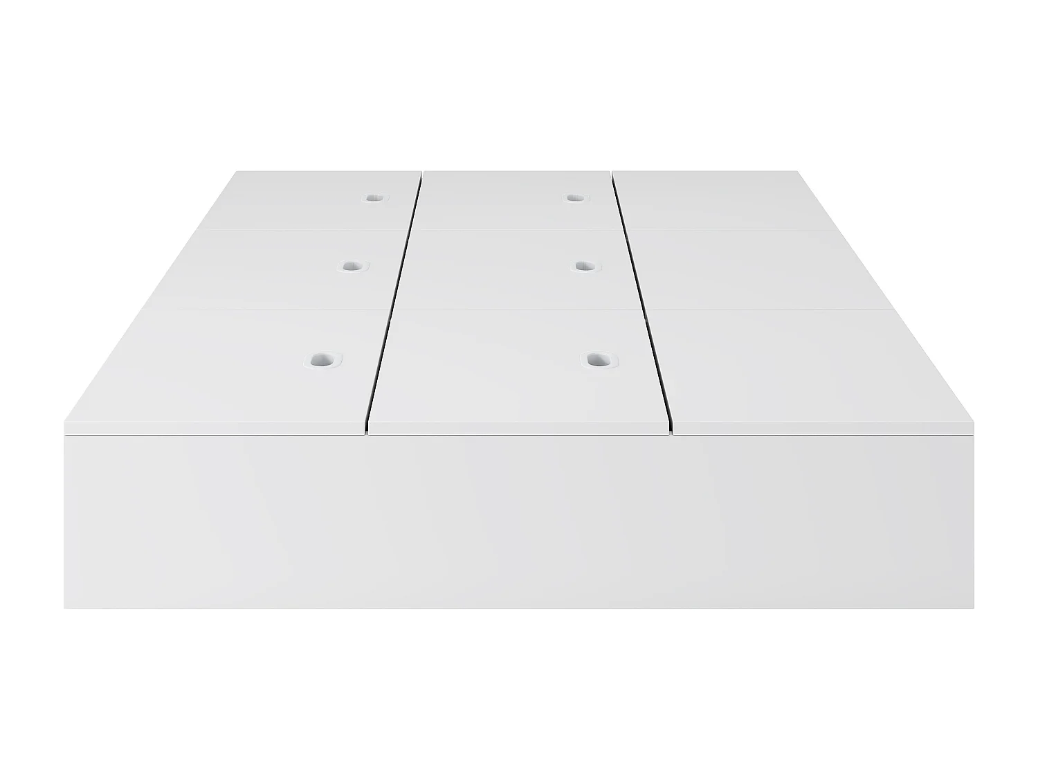 Lit adulte 140x200 cm - 3 tiroirs et coffre de rangement - en bois - blanc (sans tête de lit ni matelas)