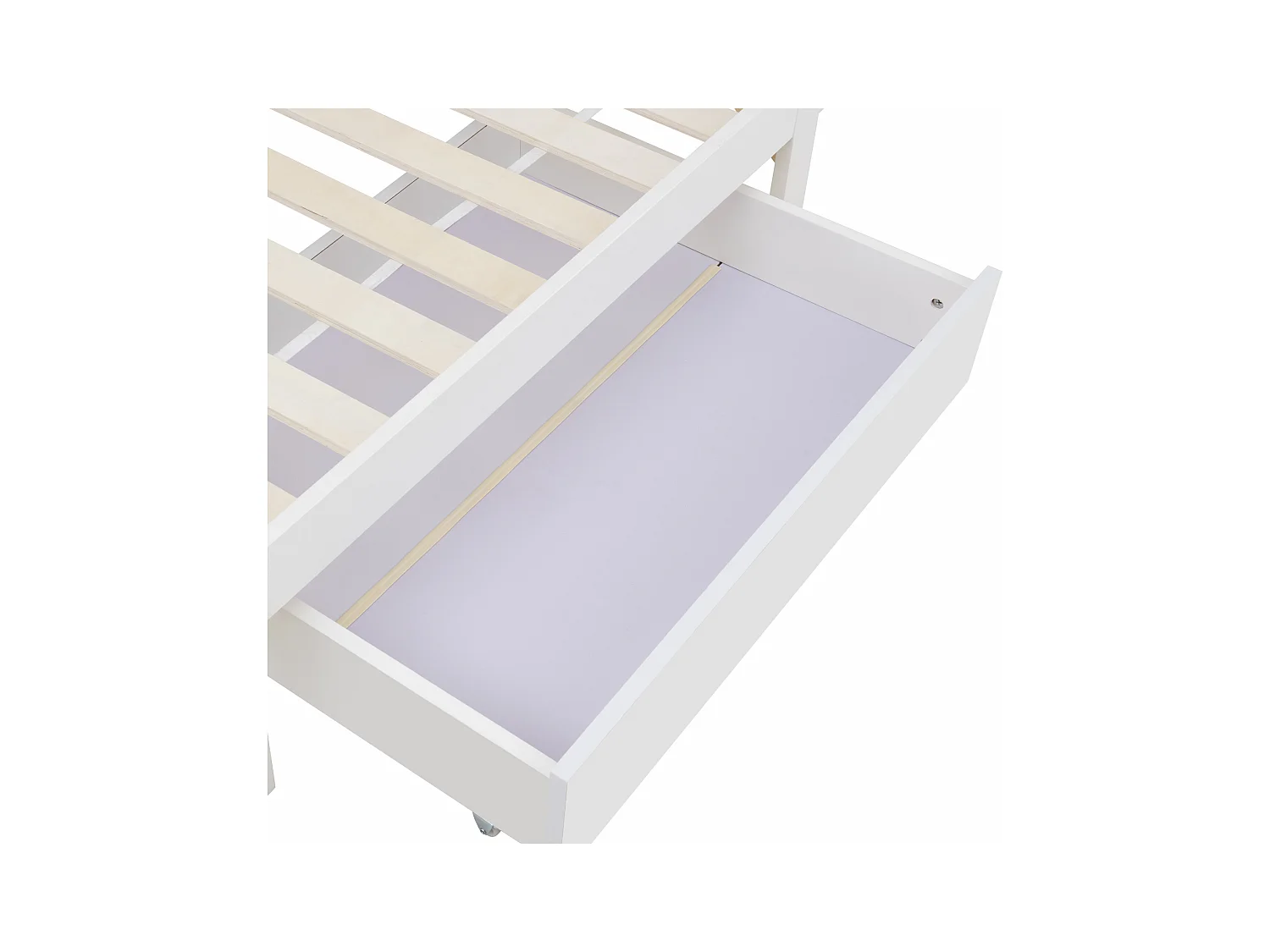 Lit enfant 90x200cm avec sommier - tête de lit rangement avec 1 tiroir - bois - blanc (sans matelas)