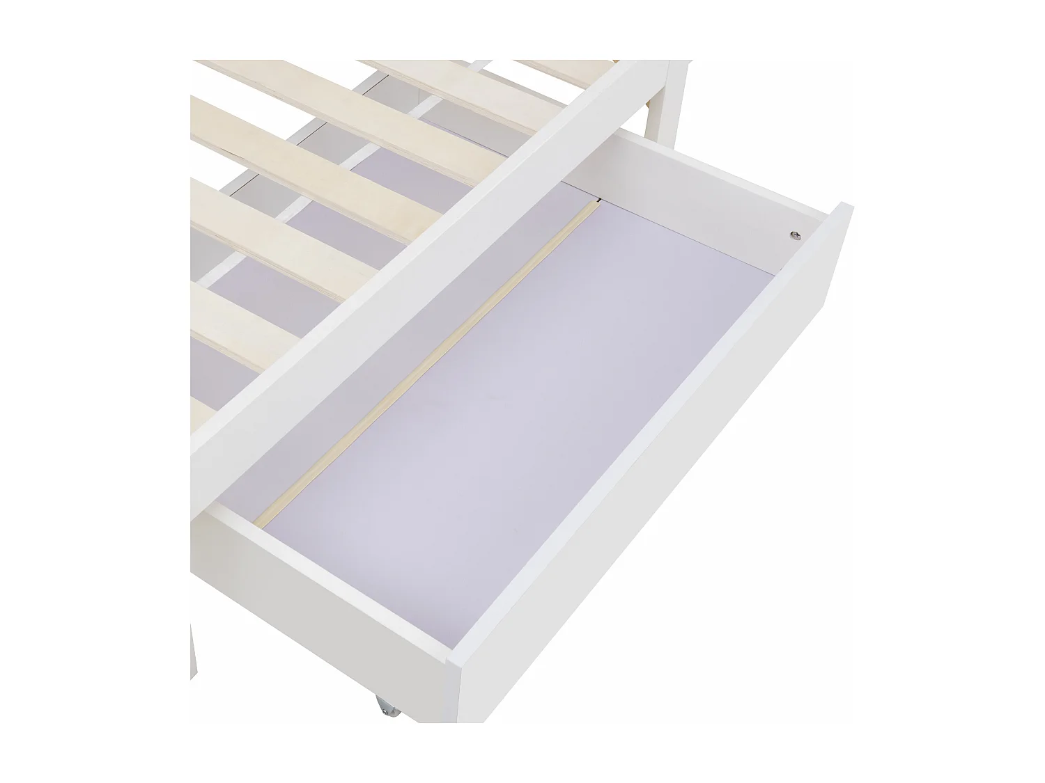 Lit enfant 90x200cm avec sommier - tête de lit rangement avec 1 tiroir - bois - blanc (sans matelas)