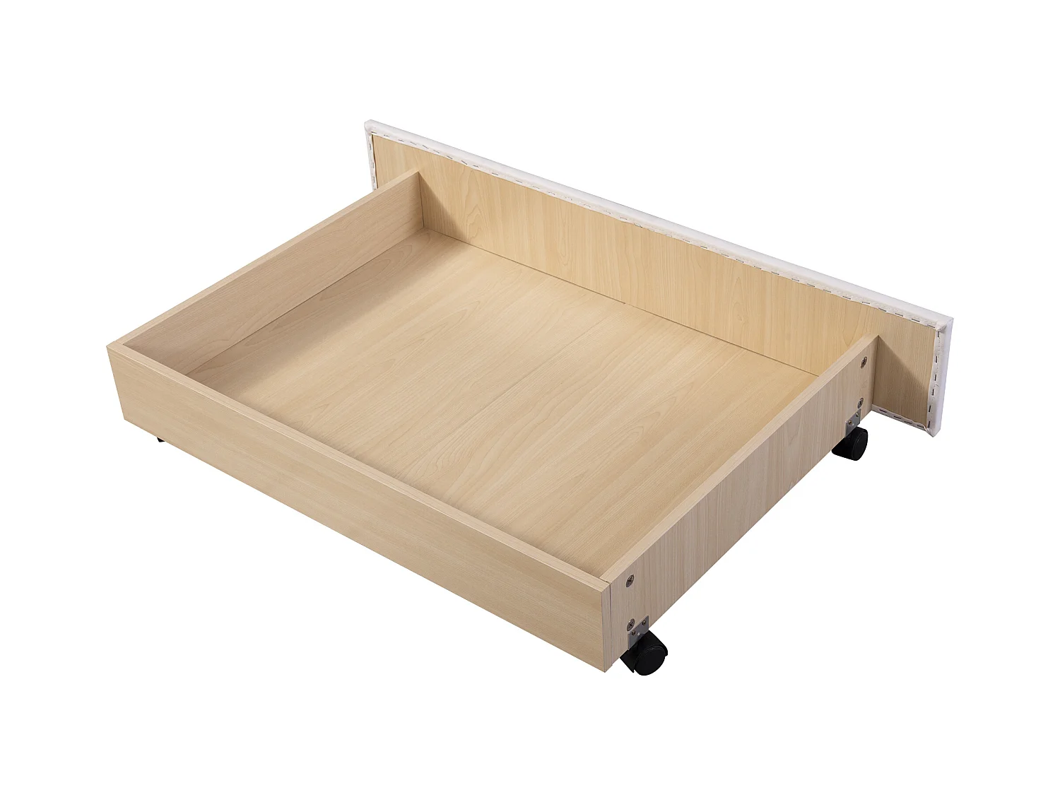 Lit adulte 180x200 cm avec sommier - lit double avec 2 tiroirs de rangement - similicuir - blanc (sans matelas)