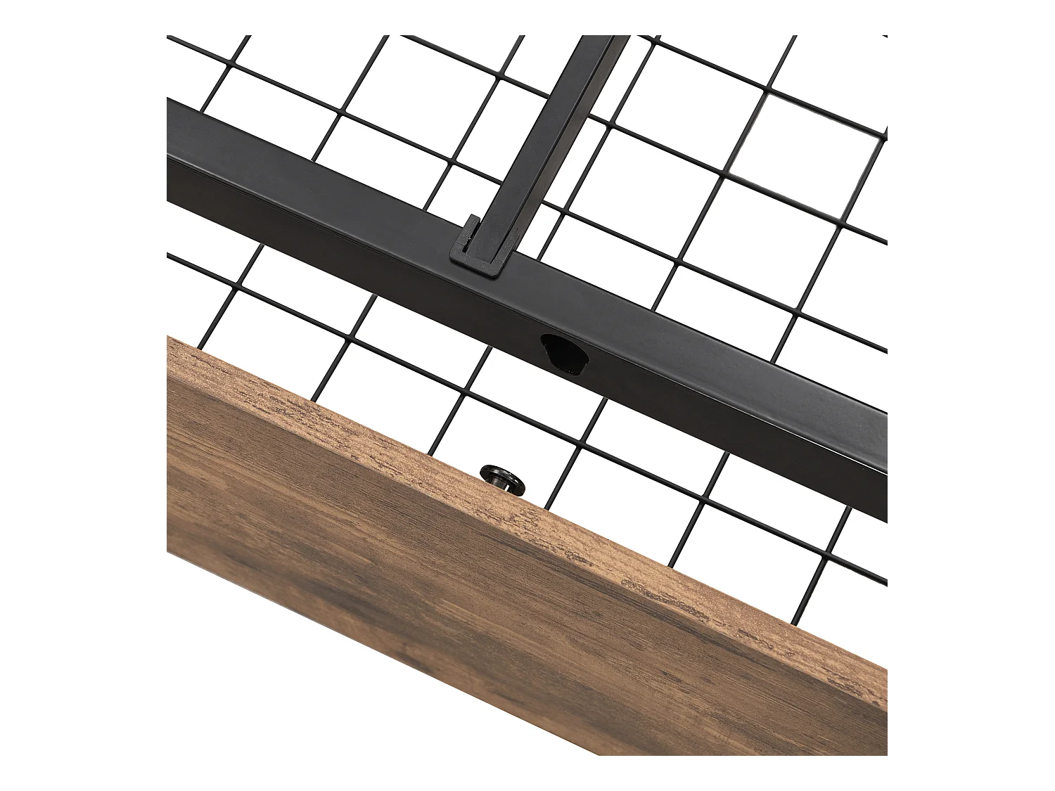 Lit adulte double 160x200 cm avec sommier en bois - tête de lit rangement et 4 tiroirs - similicuir - noir (sans matelas)