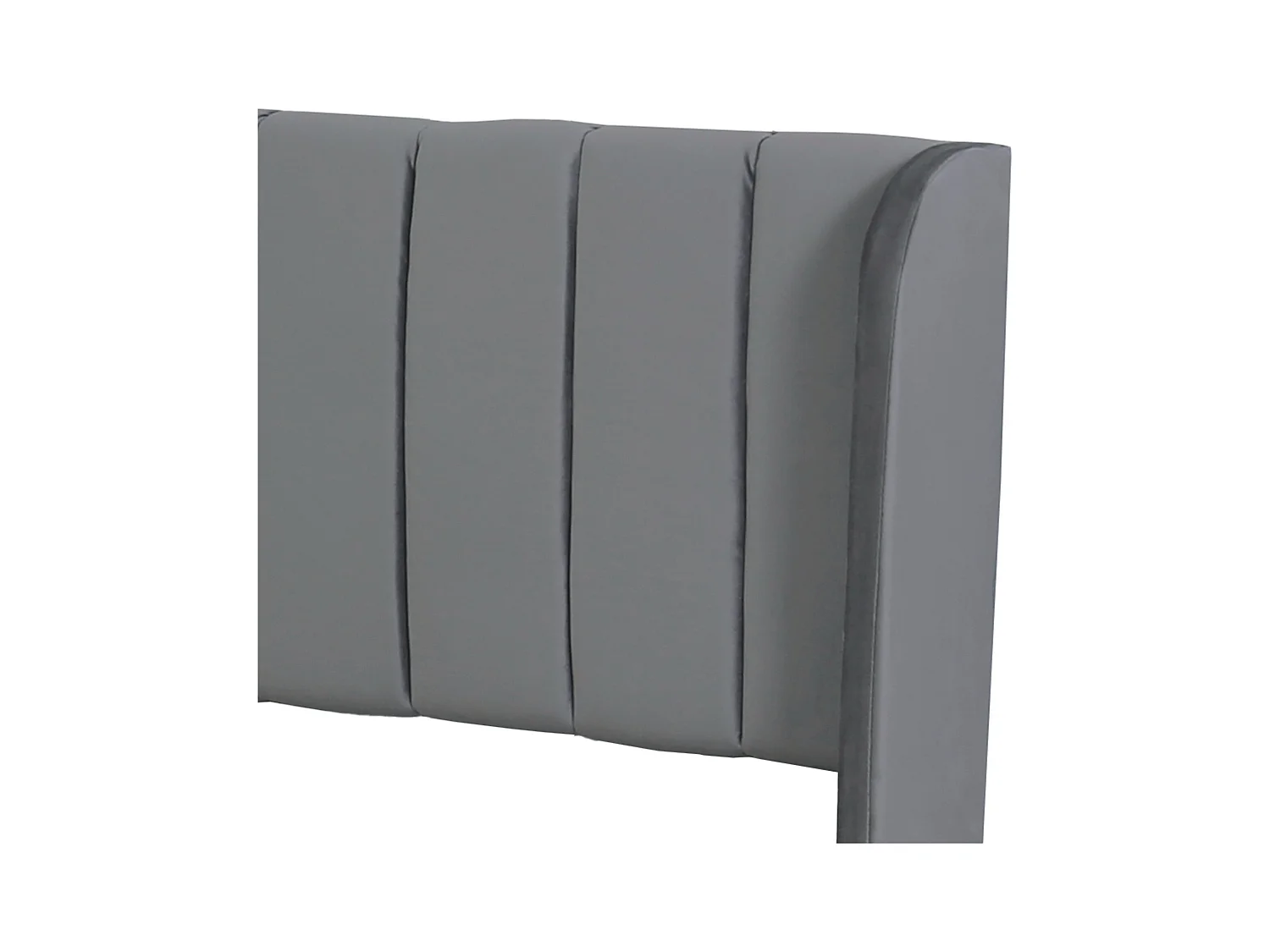 Tweepersoonsbed voor volwassenen 180x200 cm met lattenbodem en 2 opberglades - gewatteerd hoofdeinde - fluweel - grijs (zonder matras)