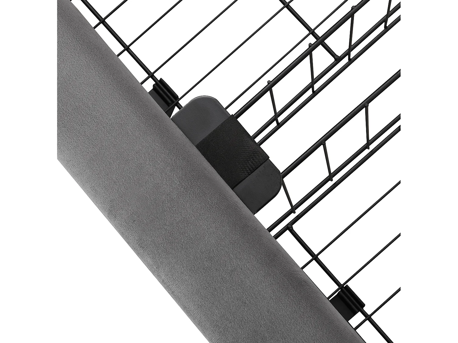 Volwassen opbergbed 140x190 cm met onderstel - 2 lades en in hoogte verstelbaar hoofdeinde - grijs fluweel (zonder matras)