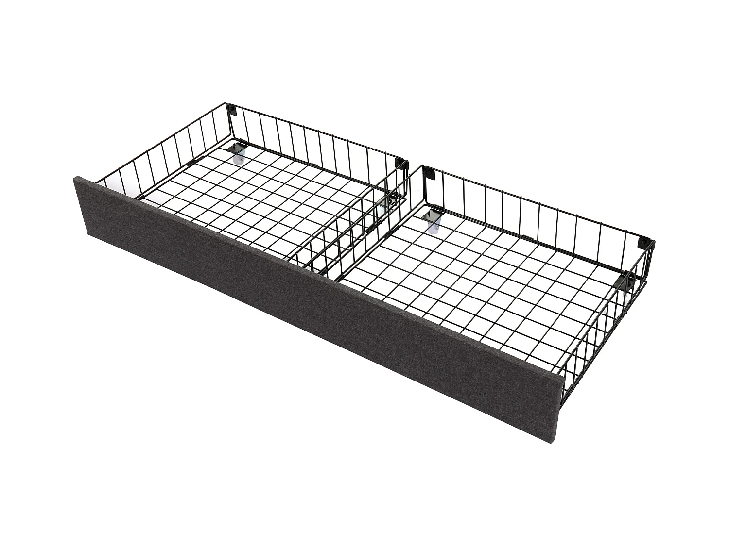 lit coffre 140x190 cm avec sommier - tête de lit de rangement à LED et tiroirs - lin - gris (sans matelas)