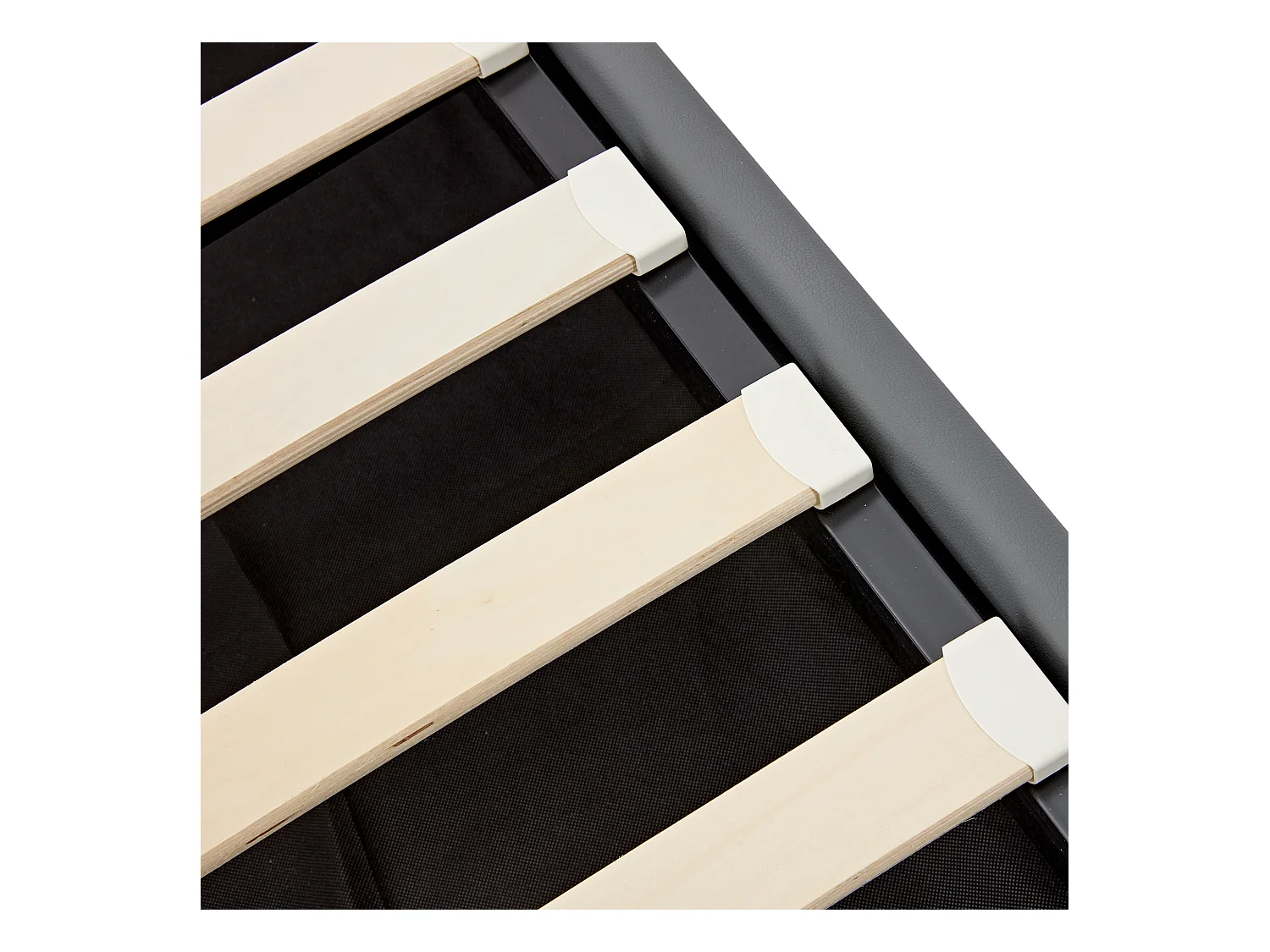 Lit coffre 140x190 cm avec sommier - tête de lit capitonnée avec LED et USB - similicuir - gris (sans matelas)